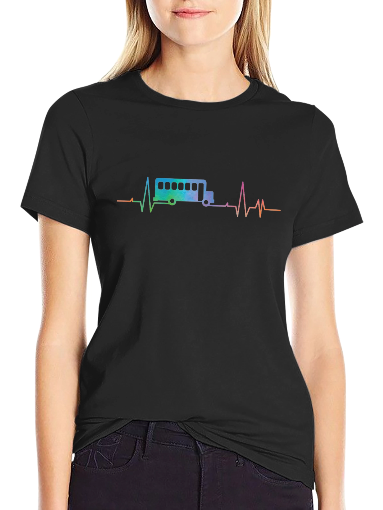Bus Heartbeat T-Shirt - Driver Travel Transit