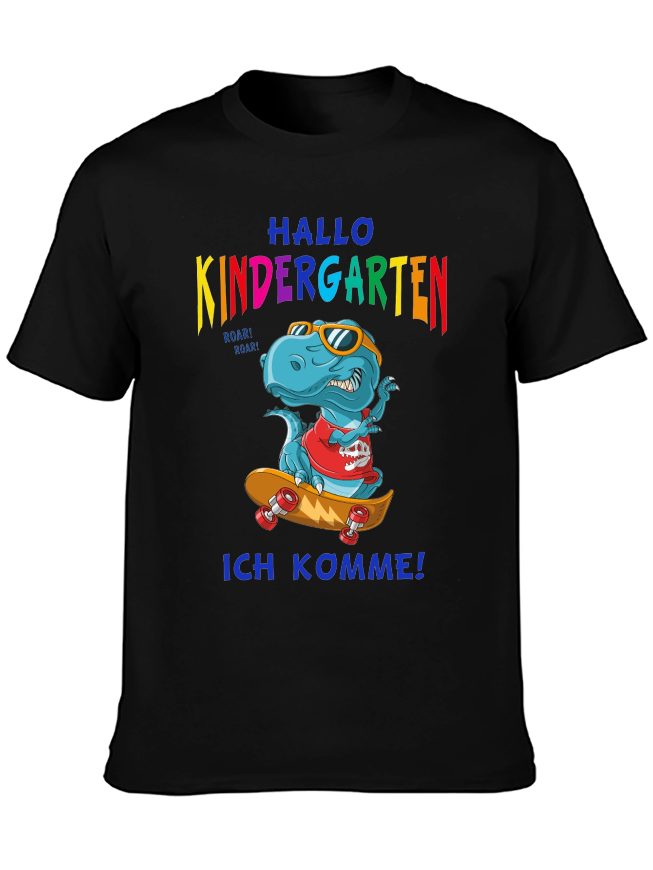 Kindergarten T-Shirt Dinosaurier Skateboarding Einschulung Geschenk