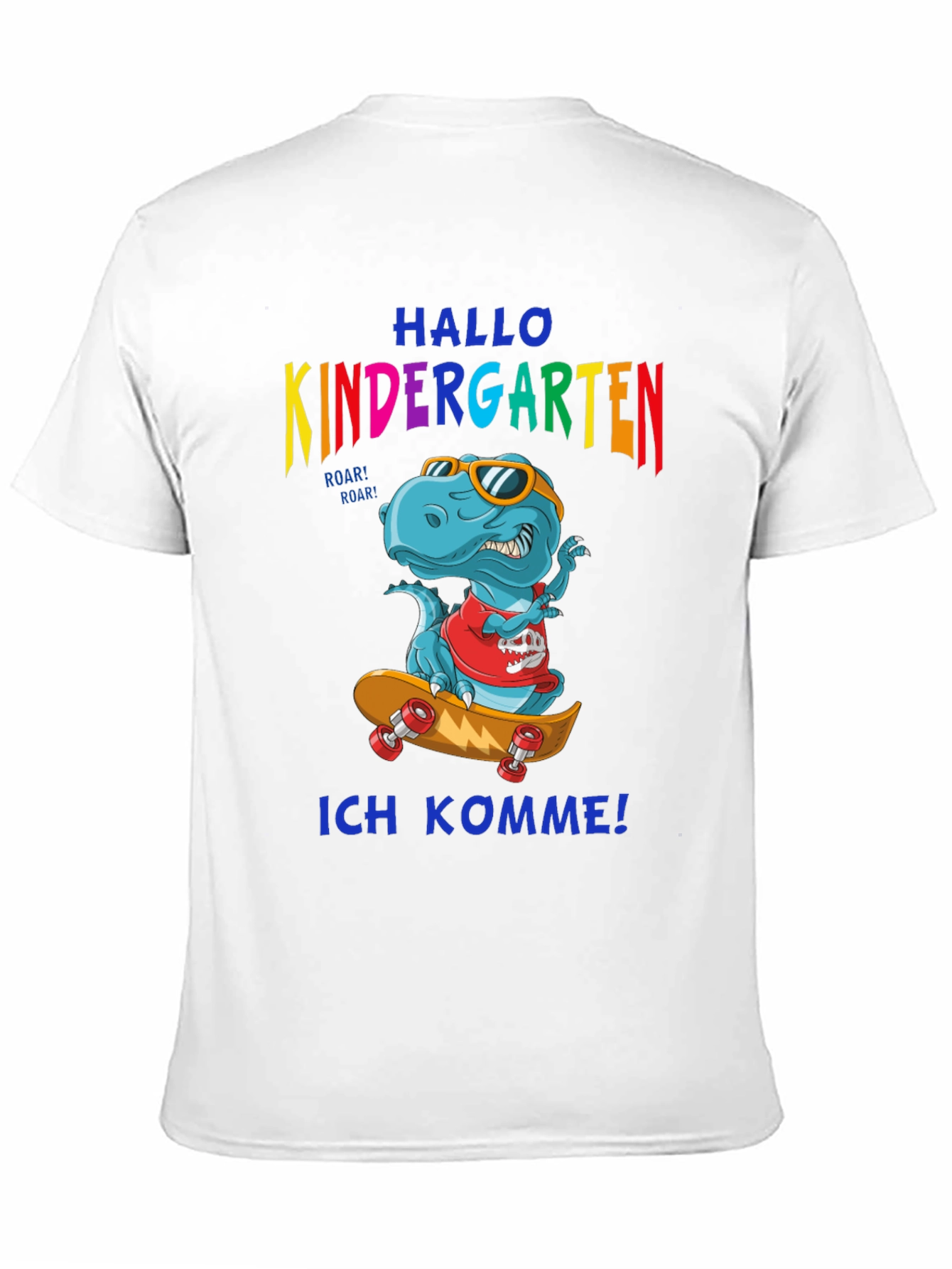 Kindergarten T-Shirt Dinosaurier Skateboarding Einschulung Geschenk