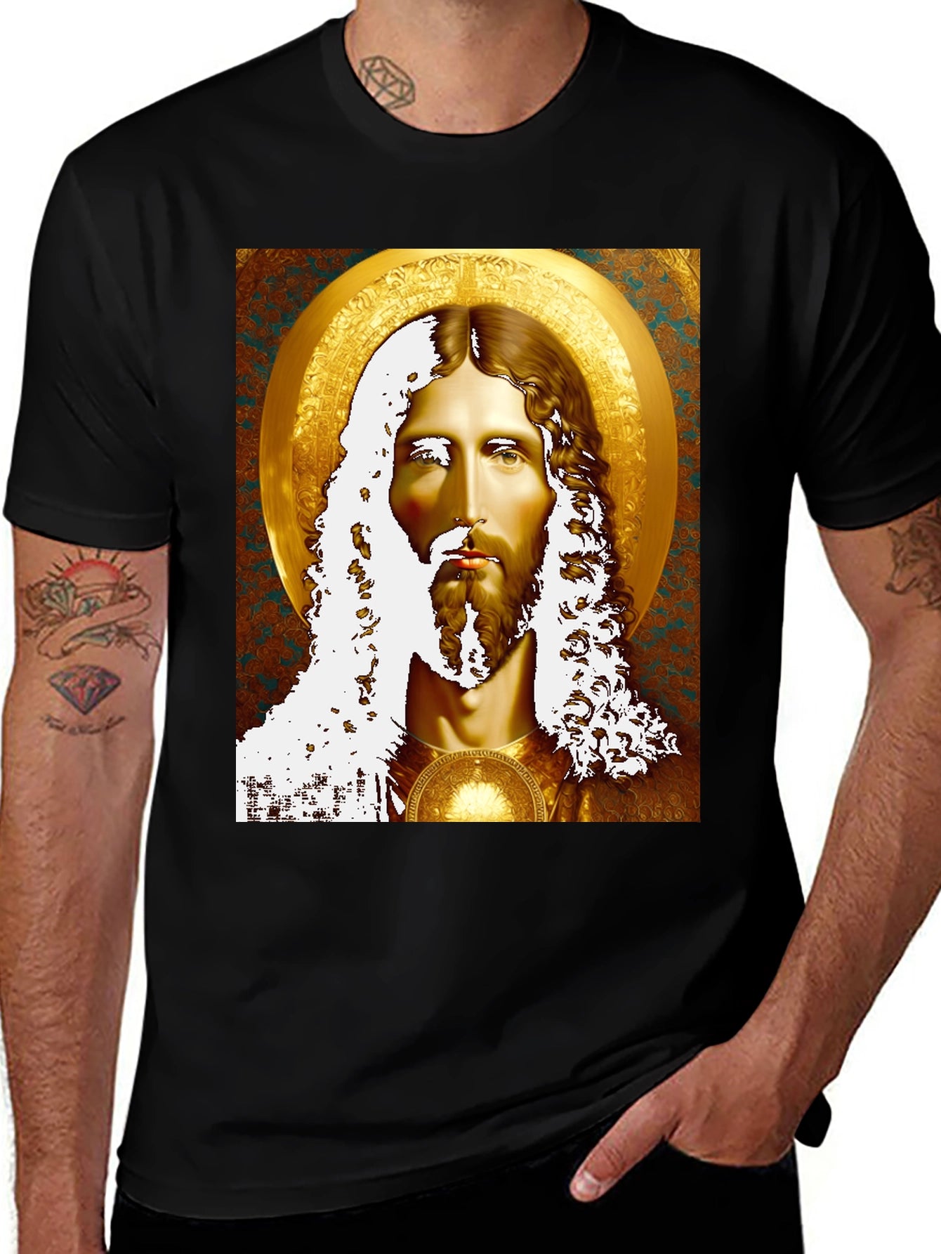 Jesus Portrait Graphic Tee - Religious Inspired Art
