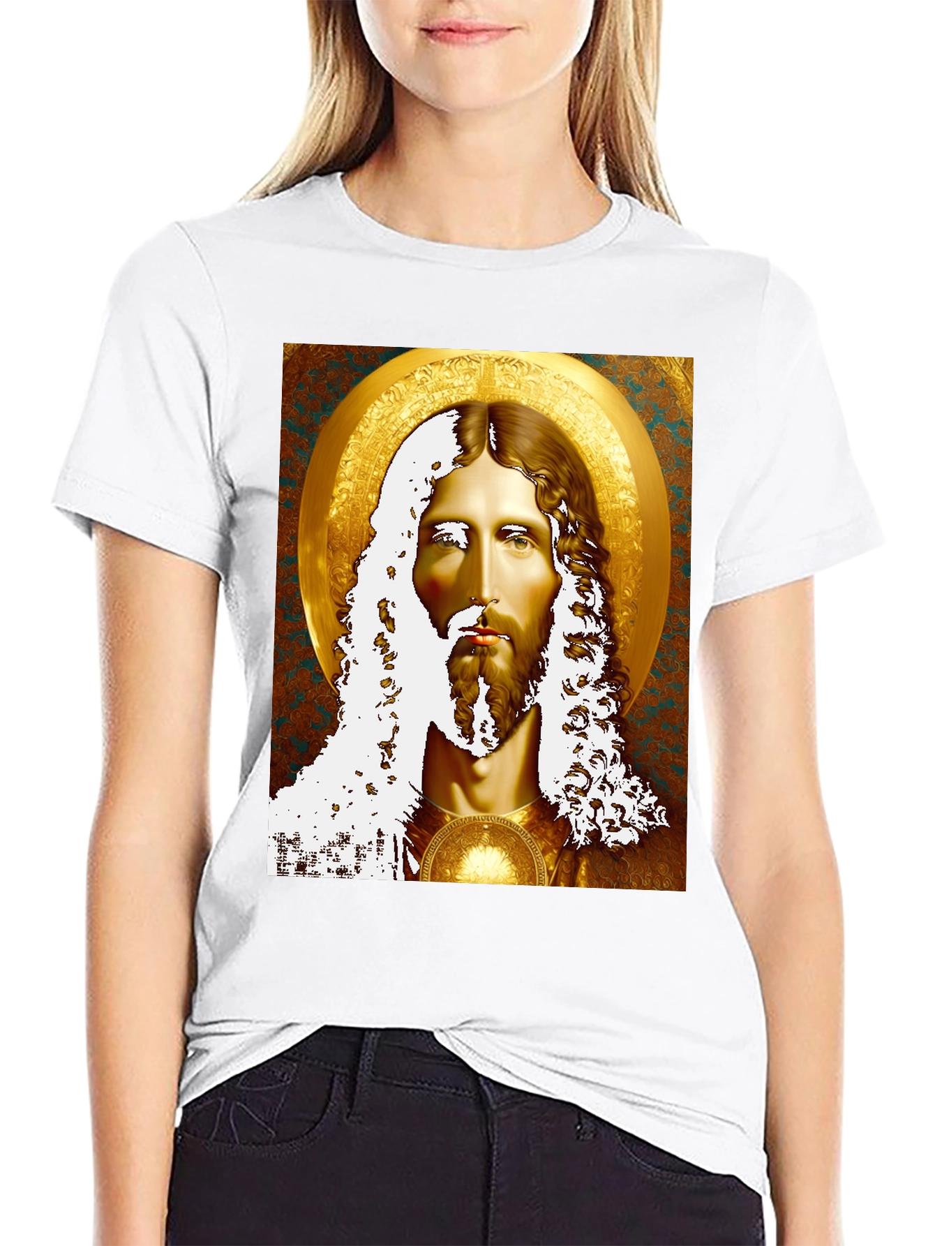 Jesus Portrait Graphic Tee - Religious Inspired Art
