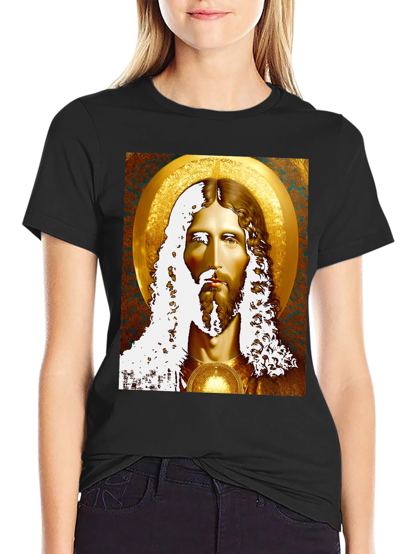 Jesus Portrait Graphic Tee - Religious Inspired Art