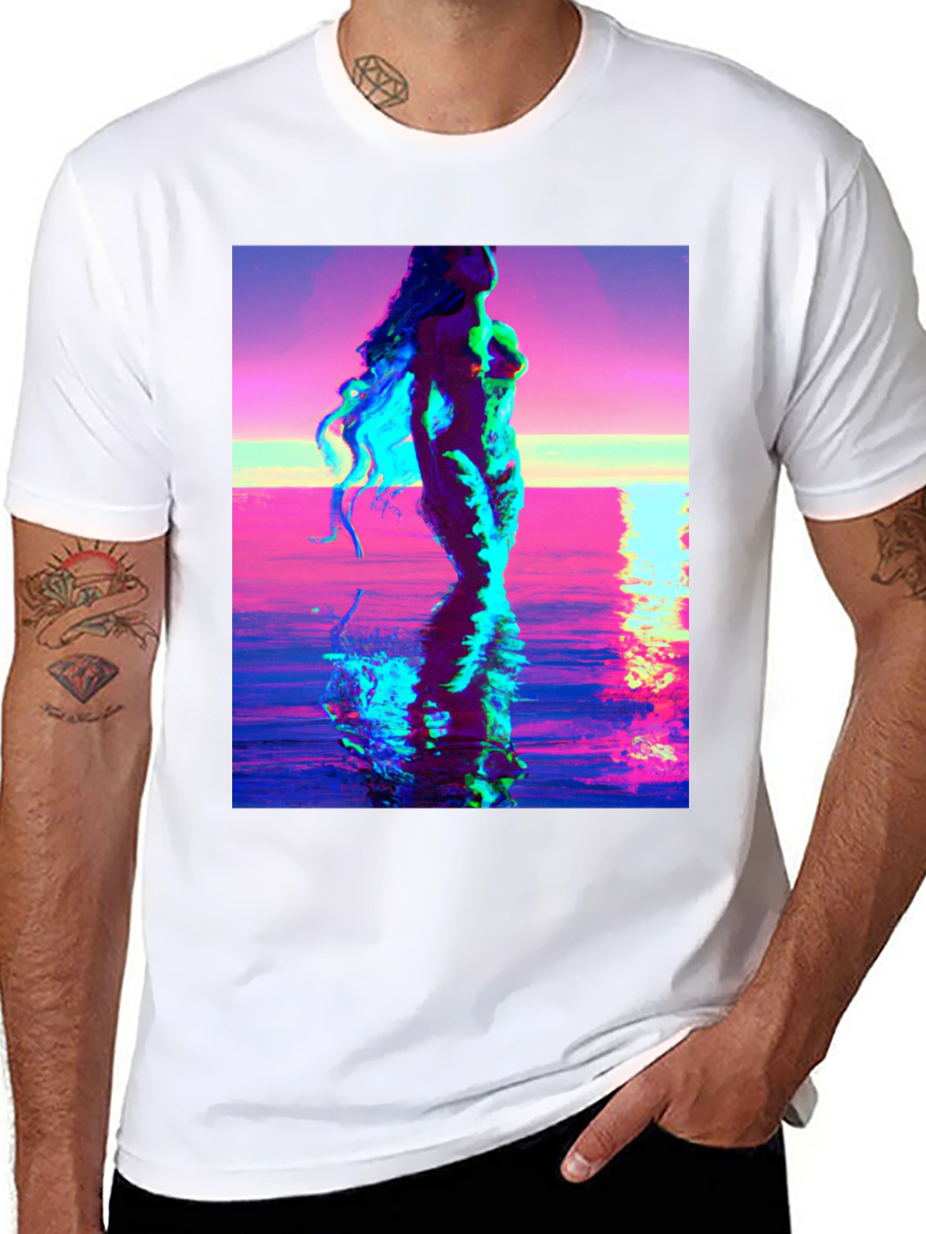 Venus Rising Graphic Tee - Black Cotton T-Shirt