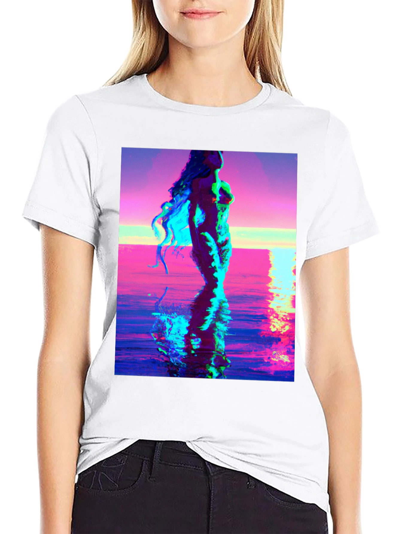 Venus Rising Graphic Tee - Black Cotton T-Shirt