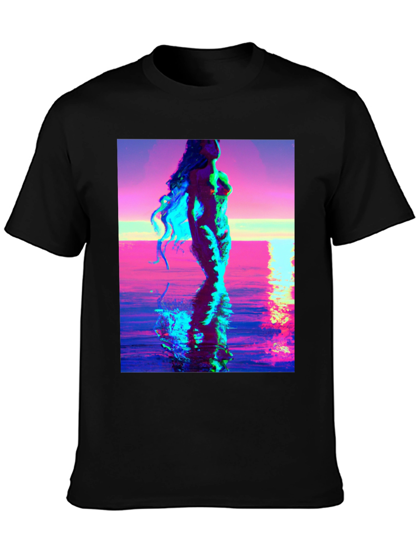 Venus Rising Graphic Tee - Black Cotton T-Shirt