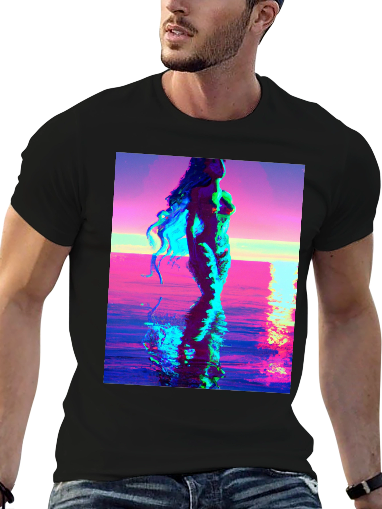 Venus Rising Graphic Tee - Black Cotton T-Shirt