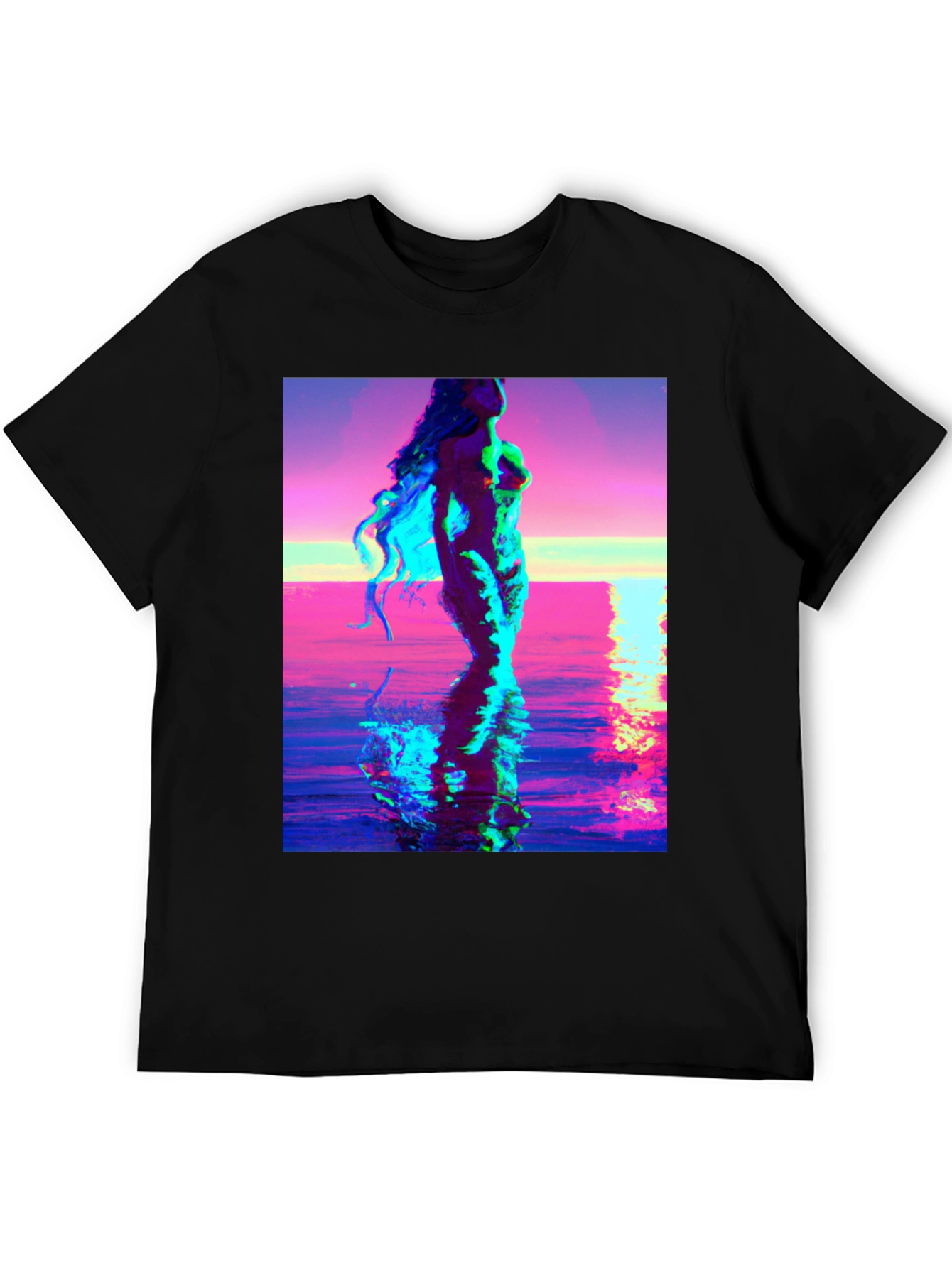 Venus Rising Graphic Tee - Black Cotton T-Shirt