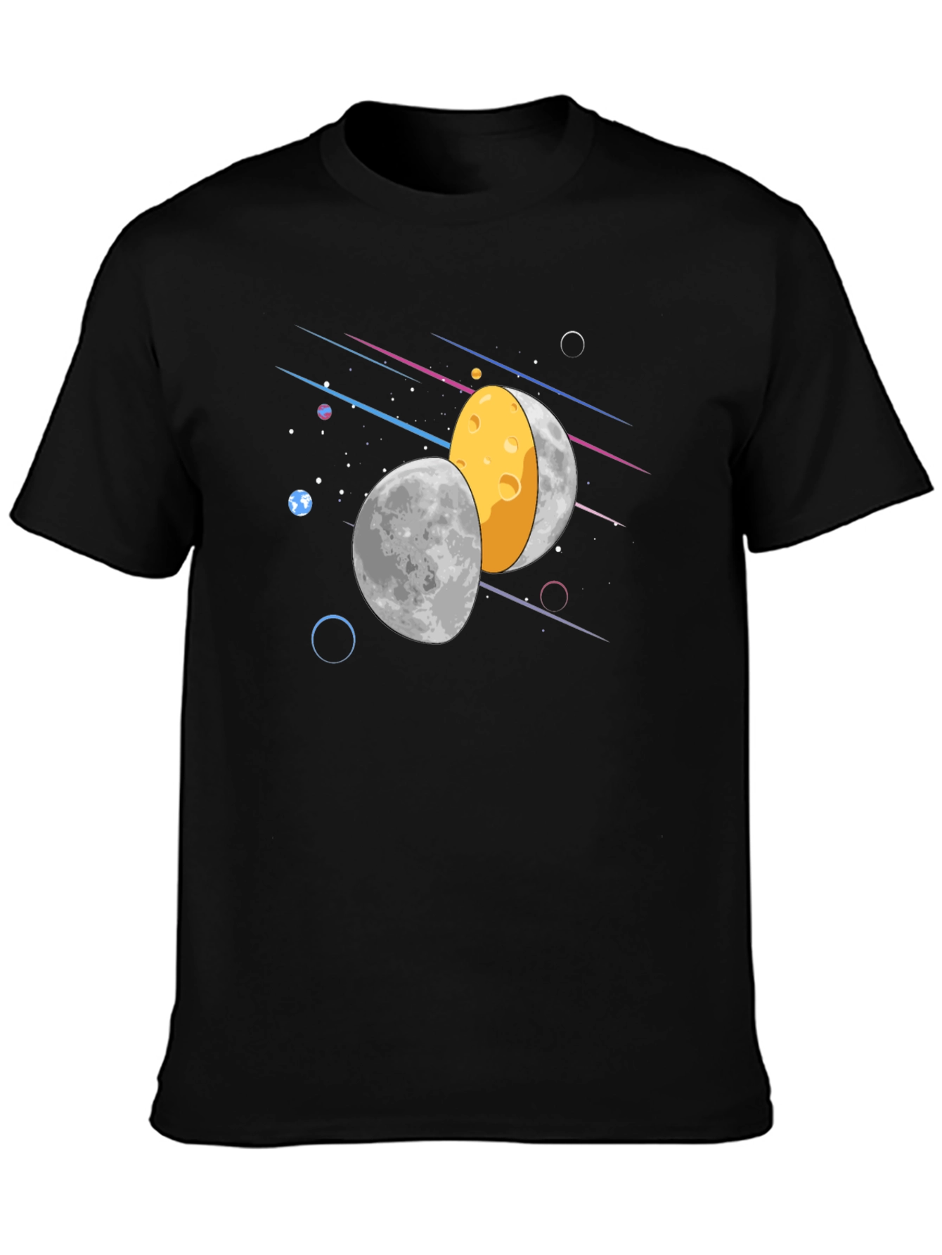 Space Moon Cheese Graphic Tee - Unique Design!