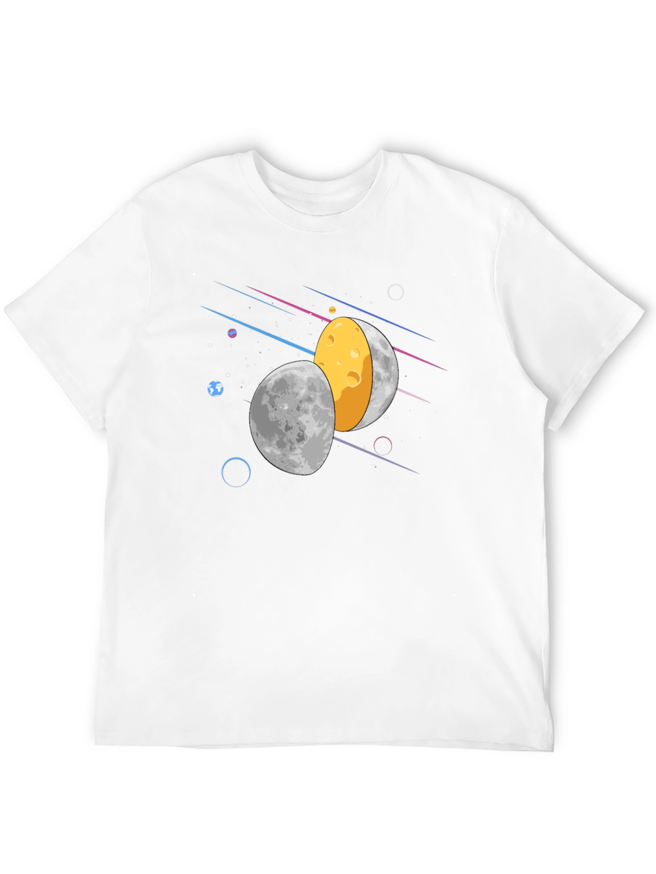 Space Moon Cheese Graphic Tee - Unique Design!