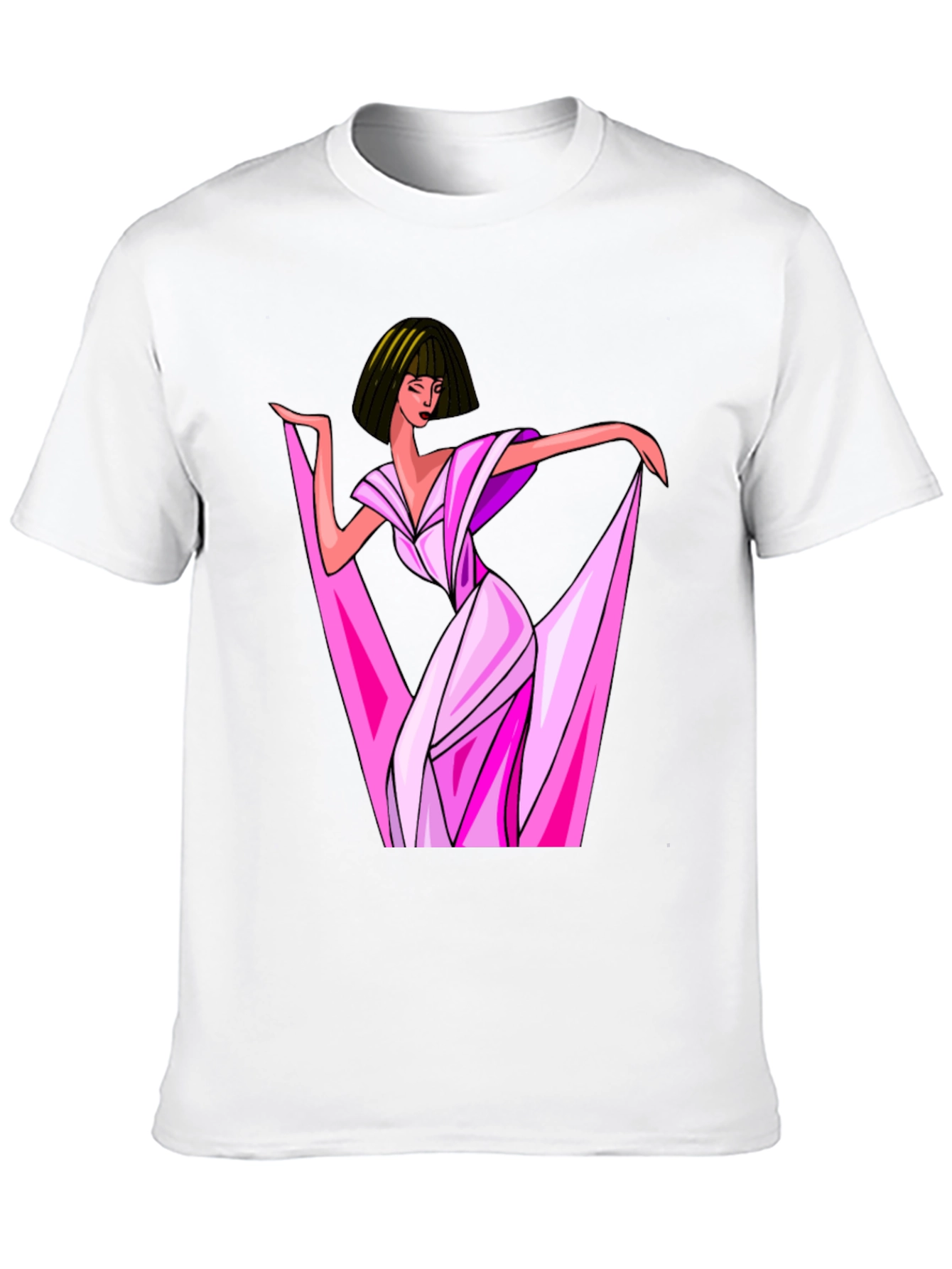 Stylish Woman Graphic Print Black T-Shirt