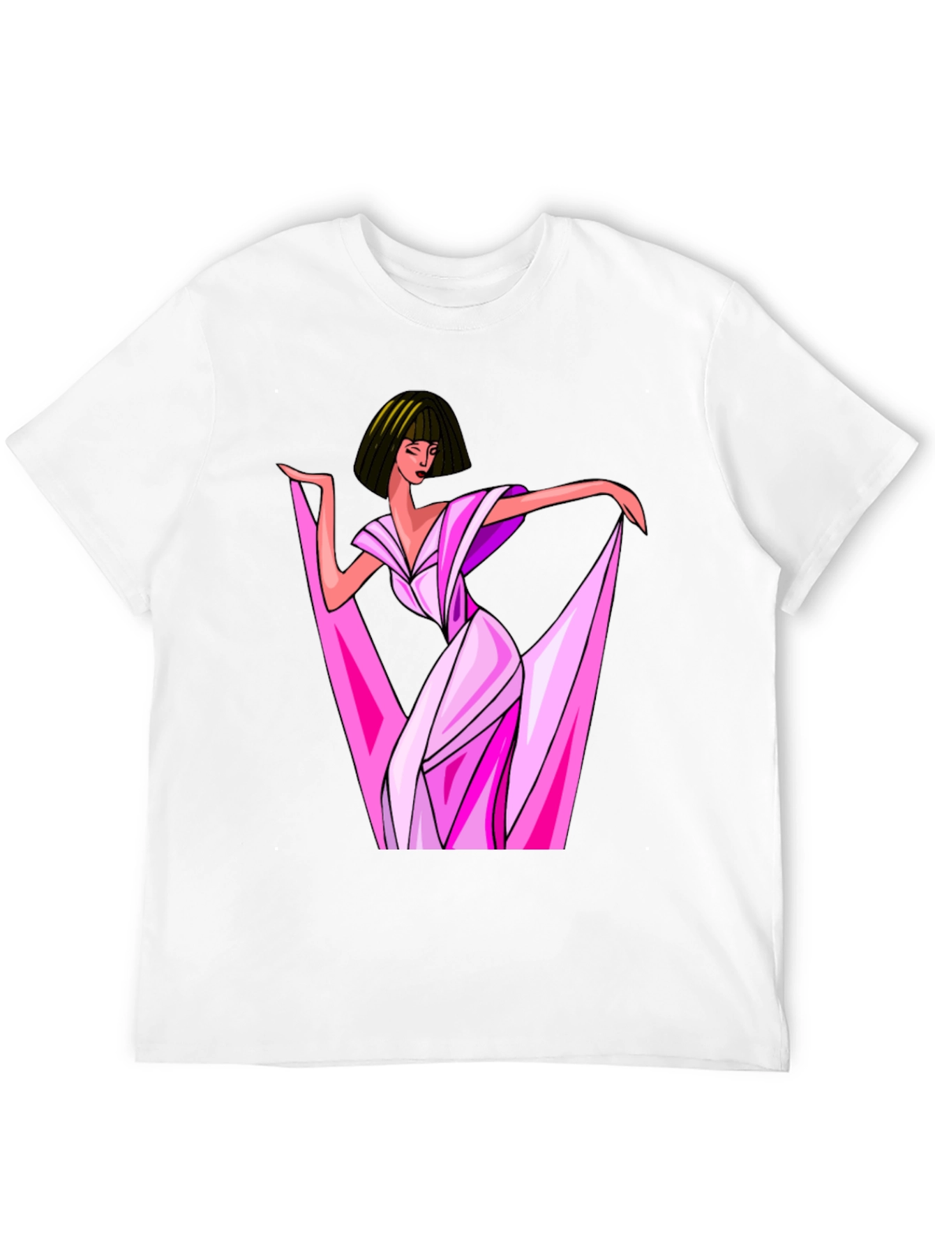 Stylish Woman Graphic Print Black T-Shirt