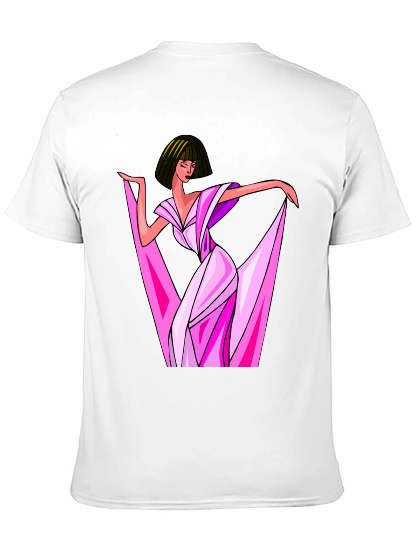 Stylish Woman Graphic Print Black T-Shirt