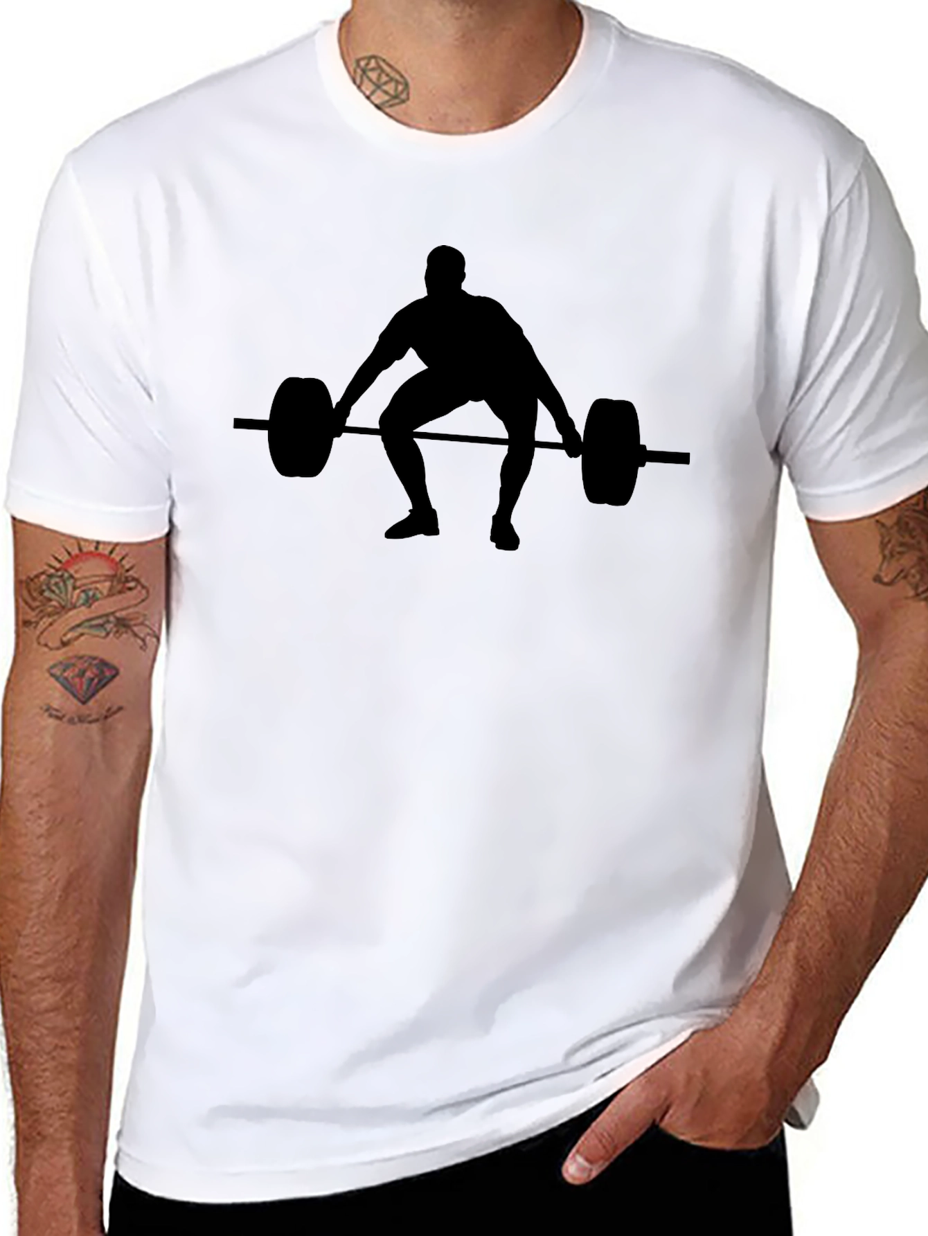 Black Weightlifting Silhouette T-Shirt