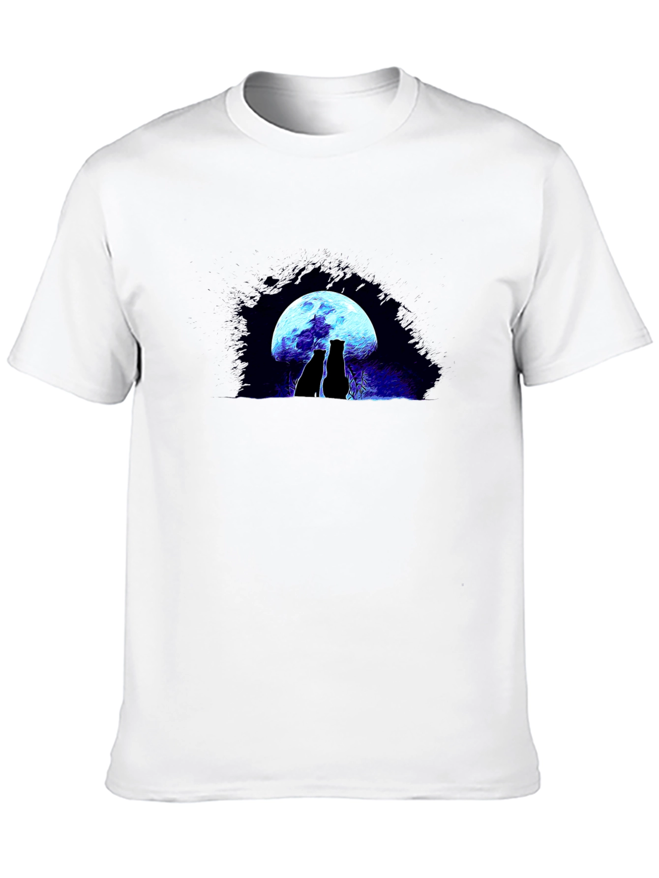 Cats Under Moon Graphic Tee