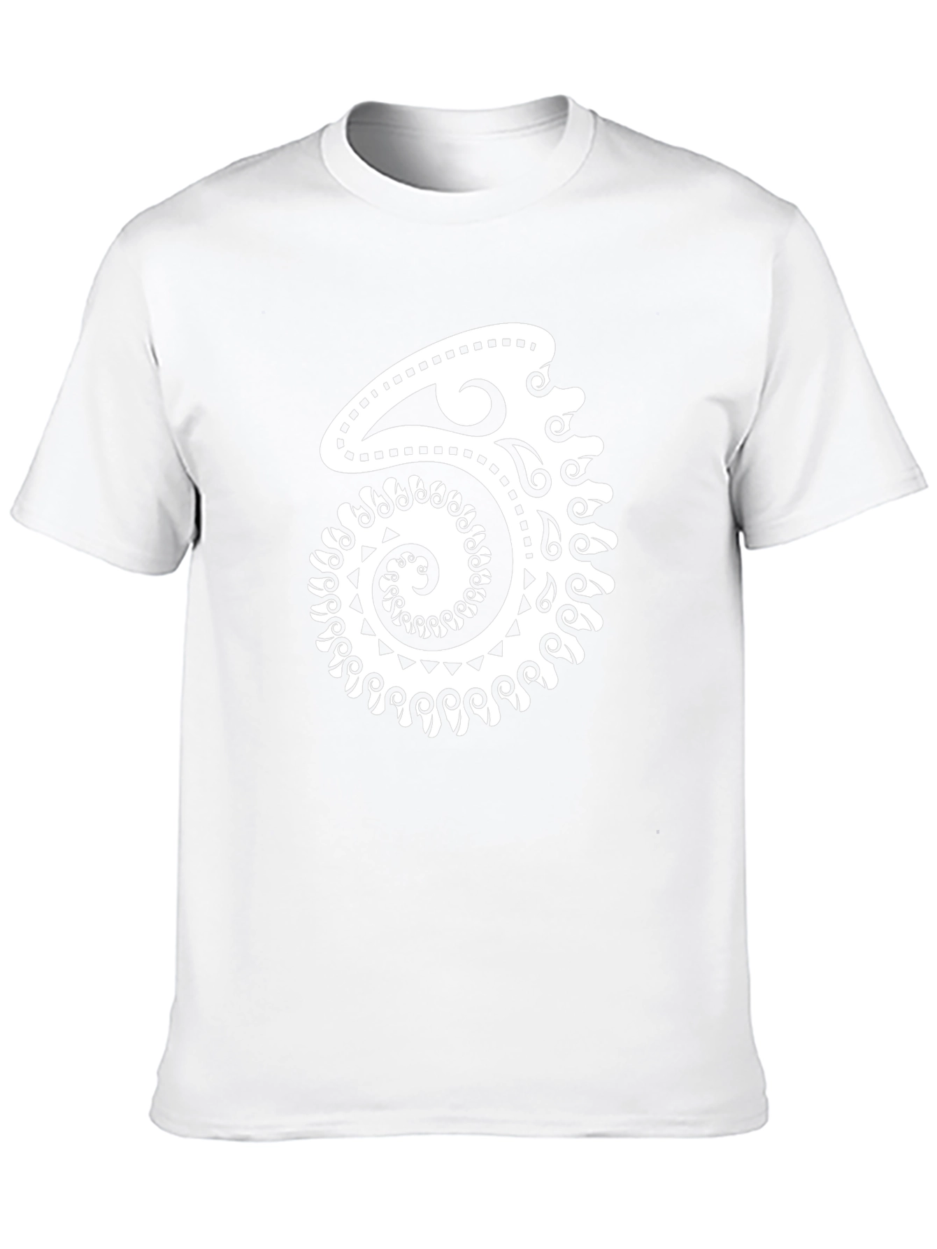 Tribal Spiral Design Black T-Shirt