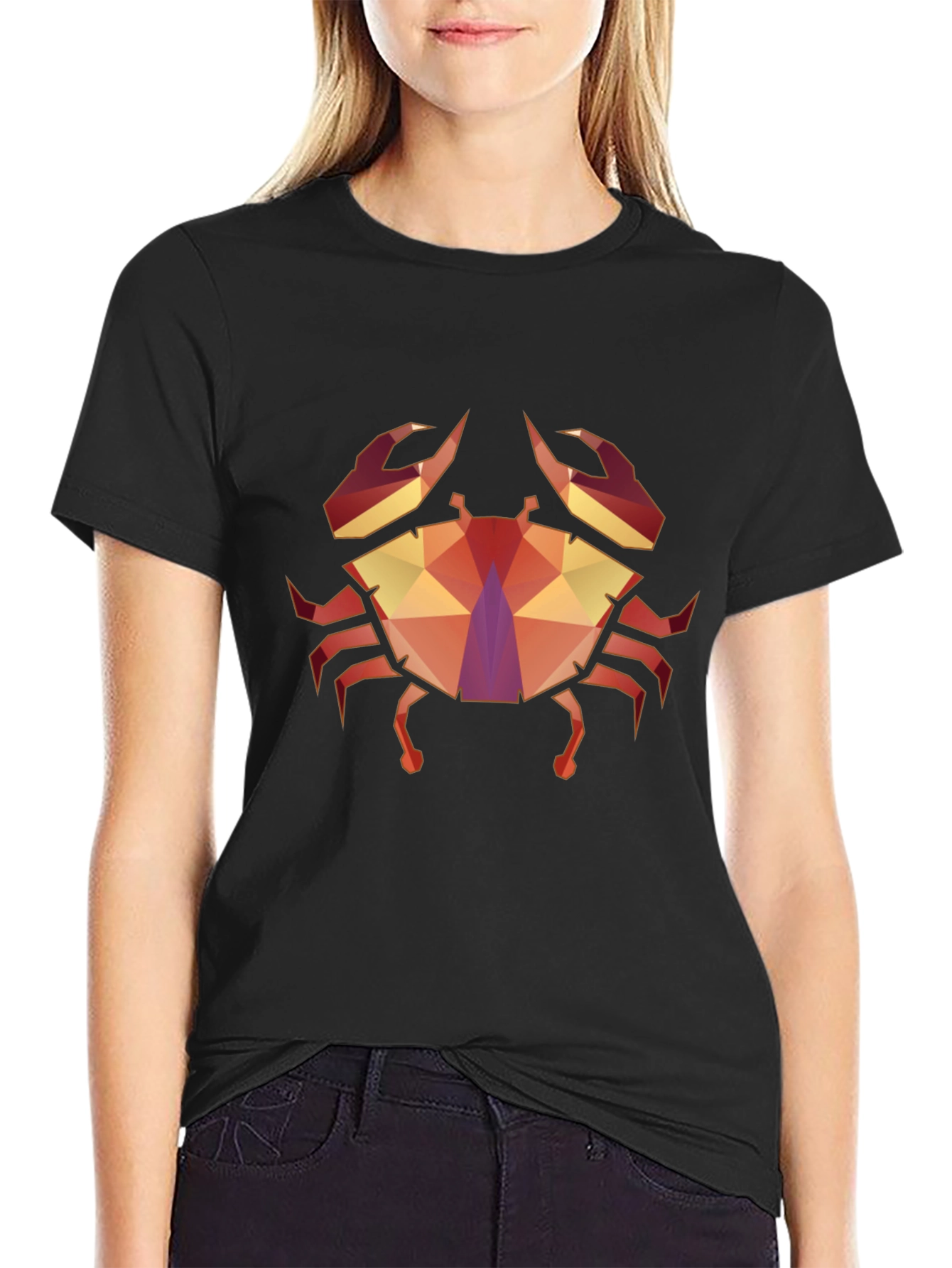 Geometric Crab Graphic Tee - Stylish Unisex T-Shirt