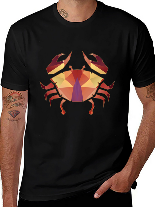 Geometric Crab Graphic Tee - Stylish Unisex T-Shirt