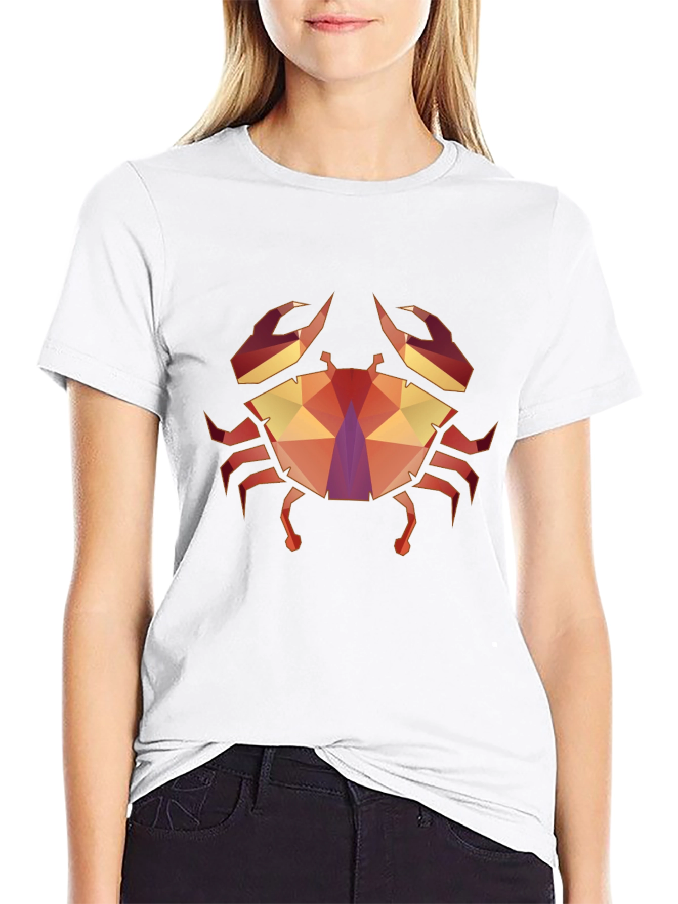 Geometric Crab Graphic Tee - Stylish Unisex T-Shirt