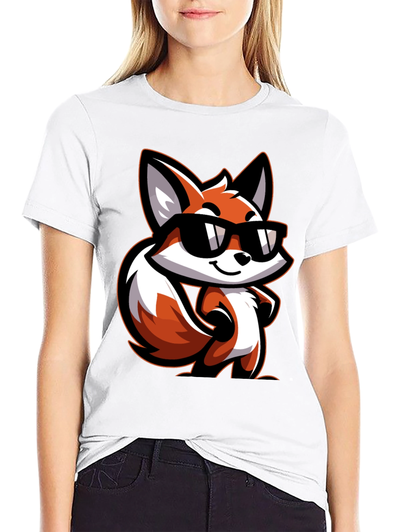Cool Fox Graphic Tee - Black T-Shirt