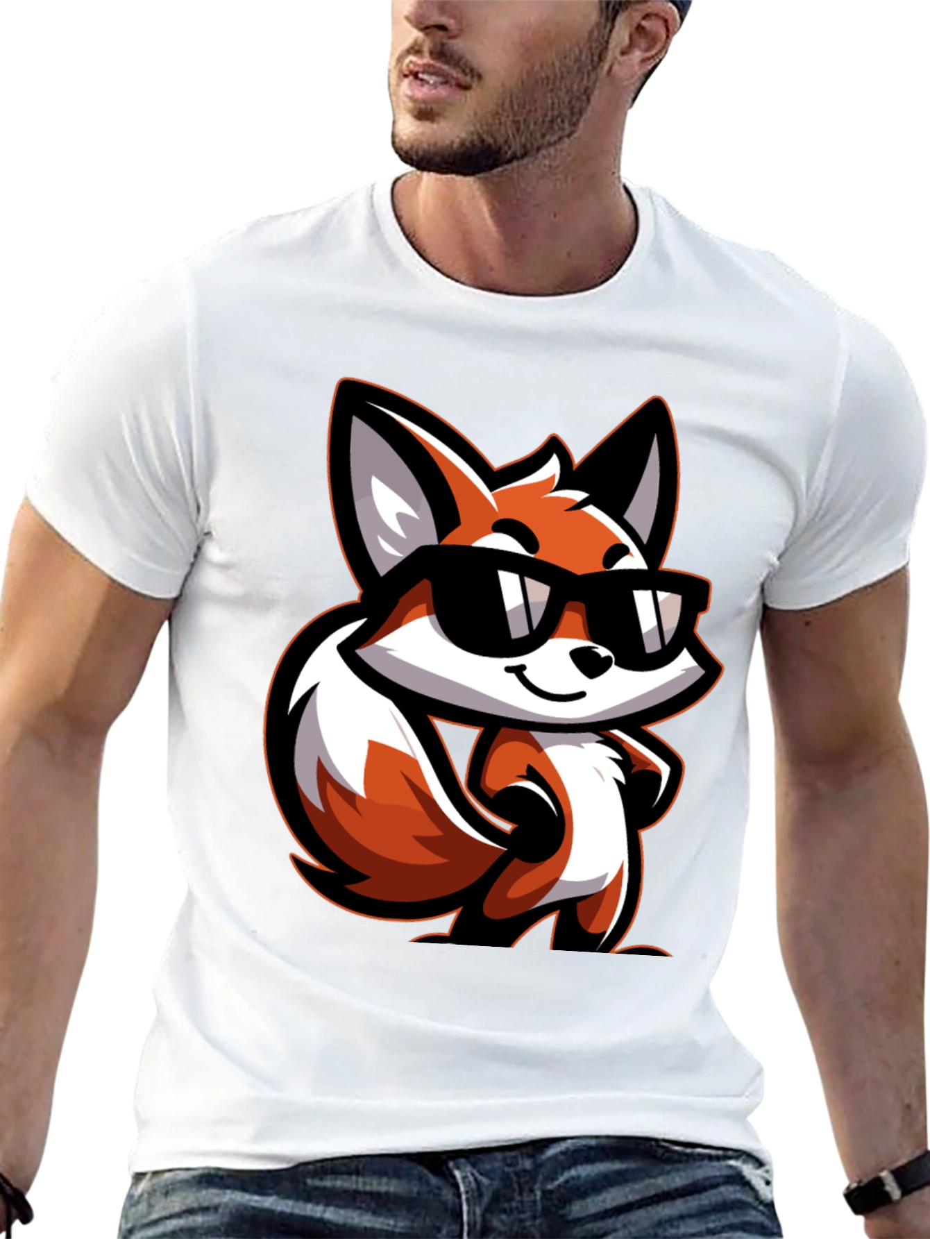 Cool Fox Graphic Tee - Black T-Shirt