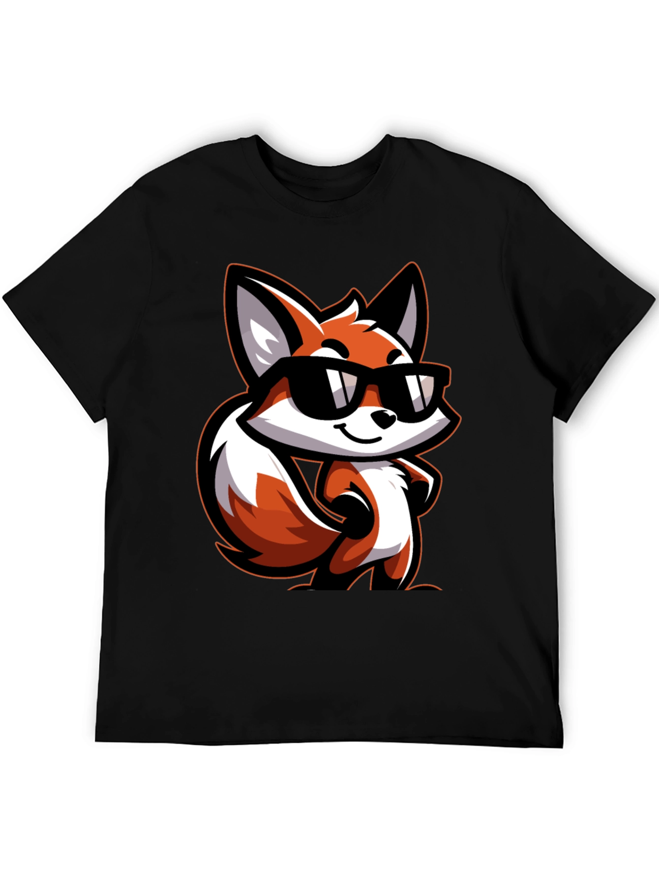 Cool Fox Graphic Tee - Black T-Shirt