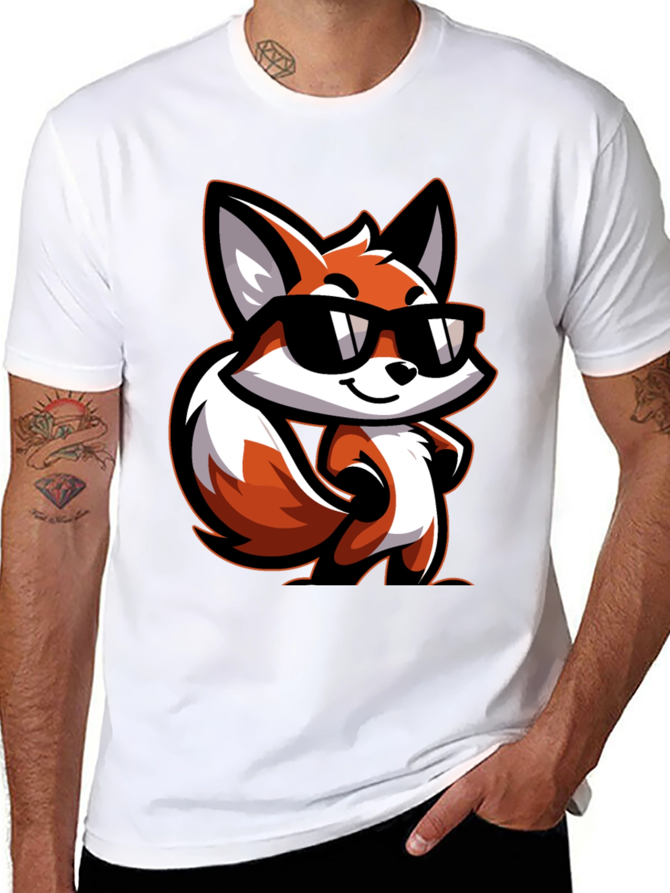 Cool Fox Graphic Tee - Black T-Shirt