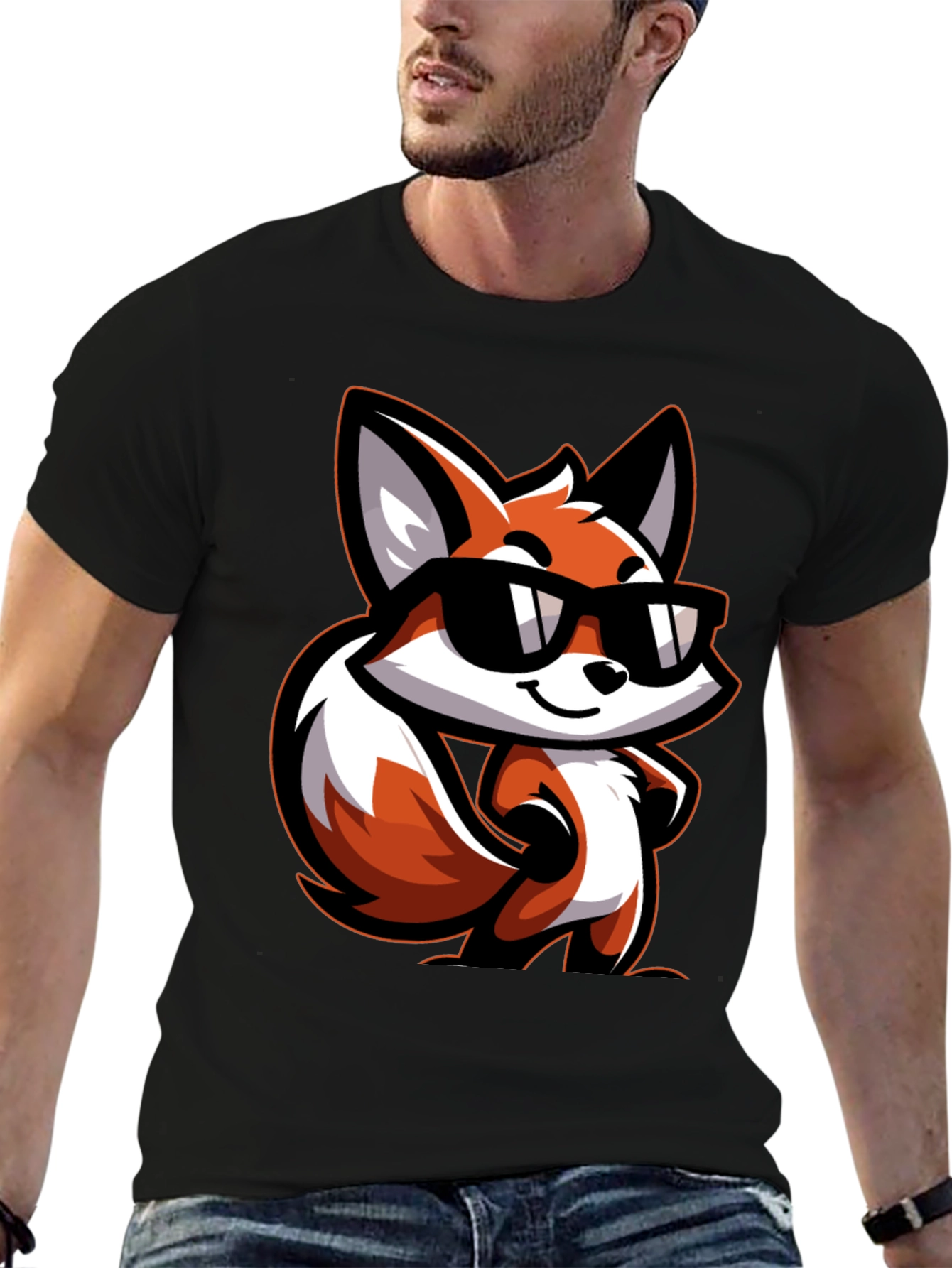 Cool Fox Graphic Tee - Black T-Shirt