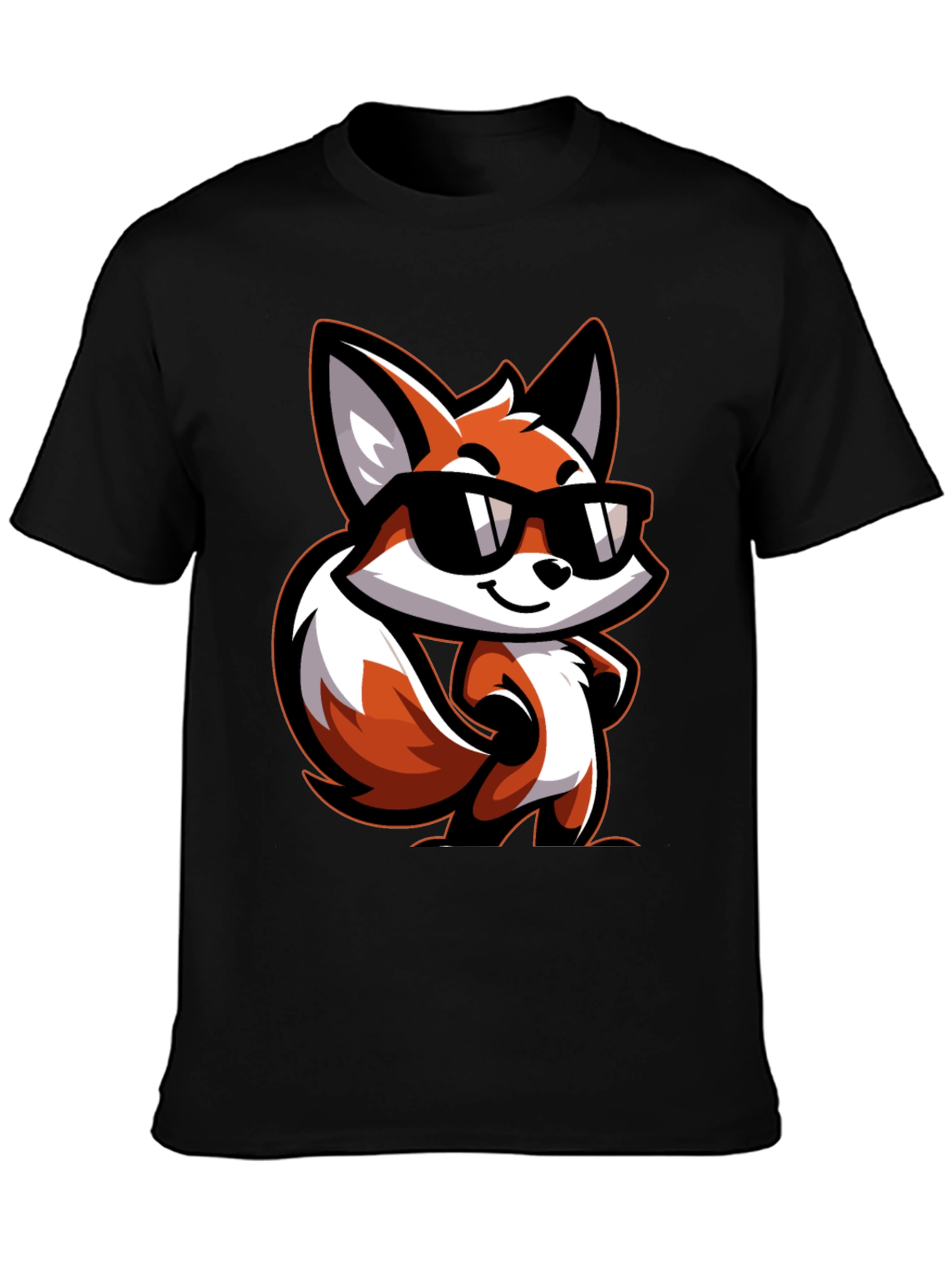 Cool Fox Graphic Tee - Black T-Shirt