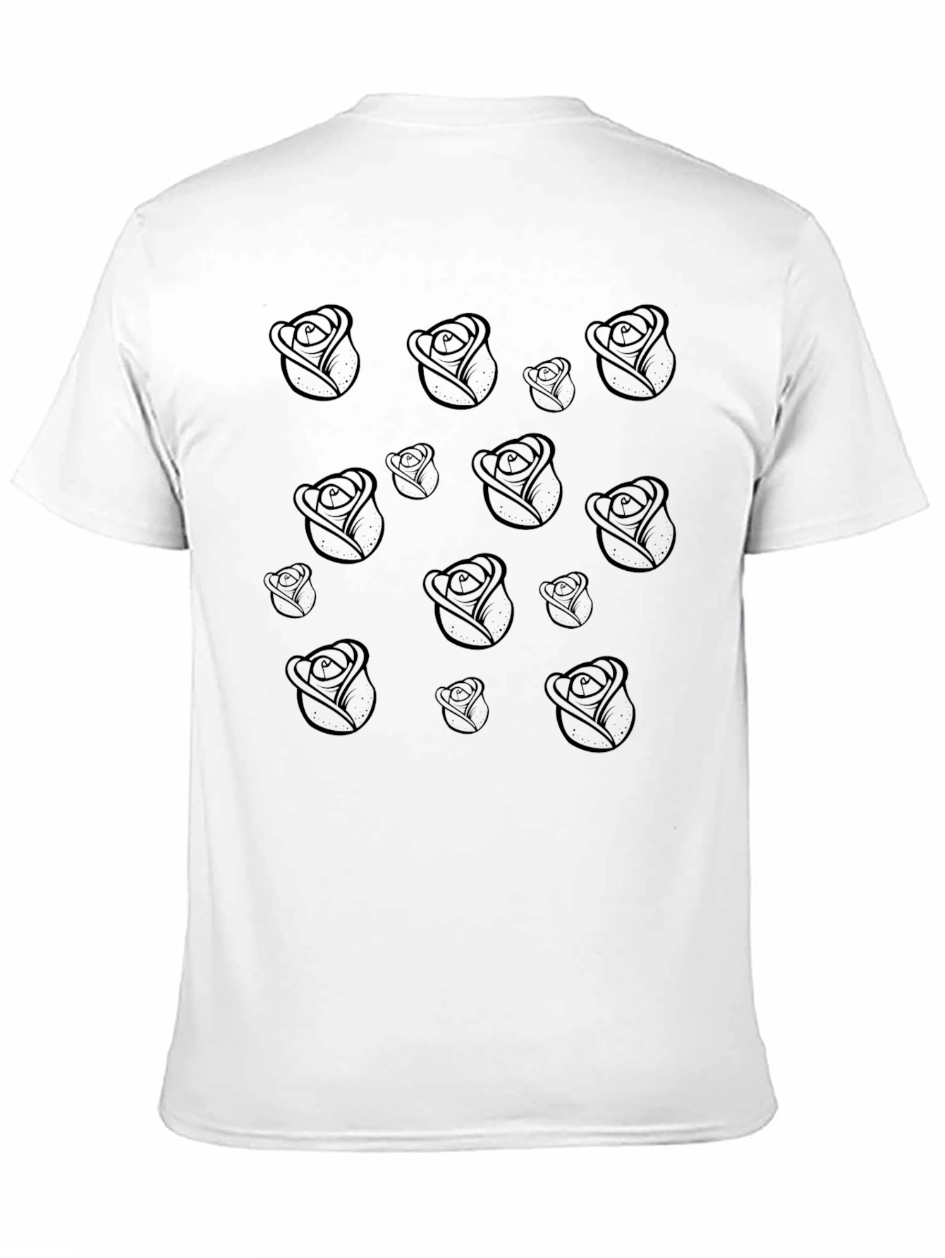 Black Rose Patterned T-Shirt