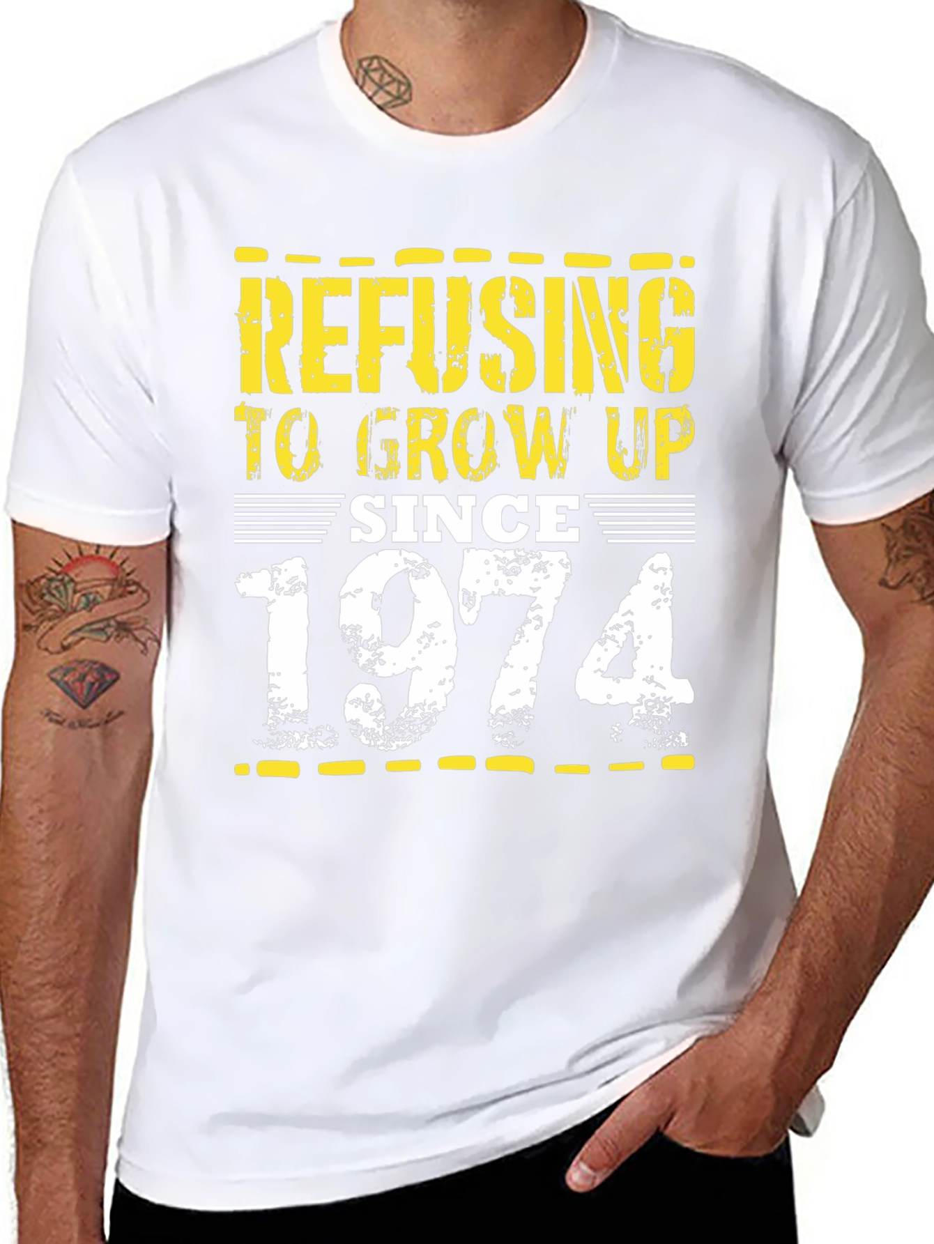 Refusing to Grow Up Since 1974 Black Tee