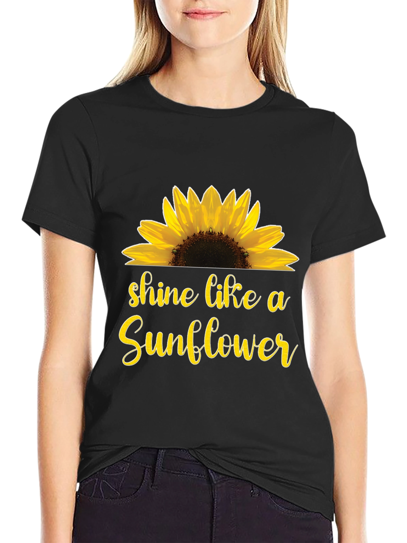 Shine Like a Sunflower Black T-Shirt