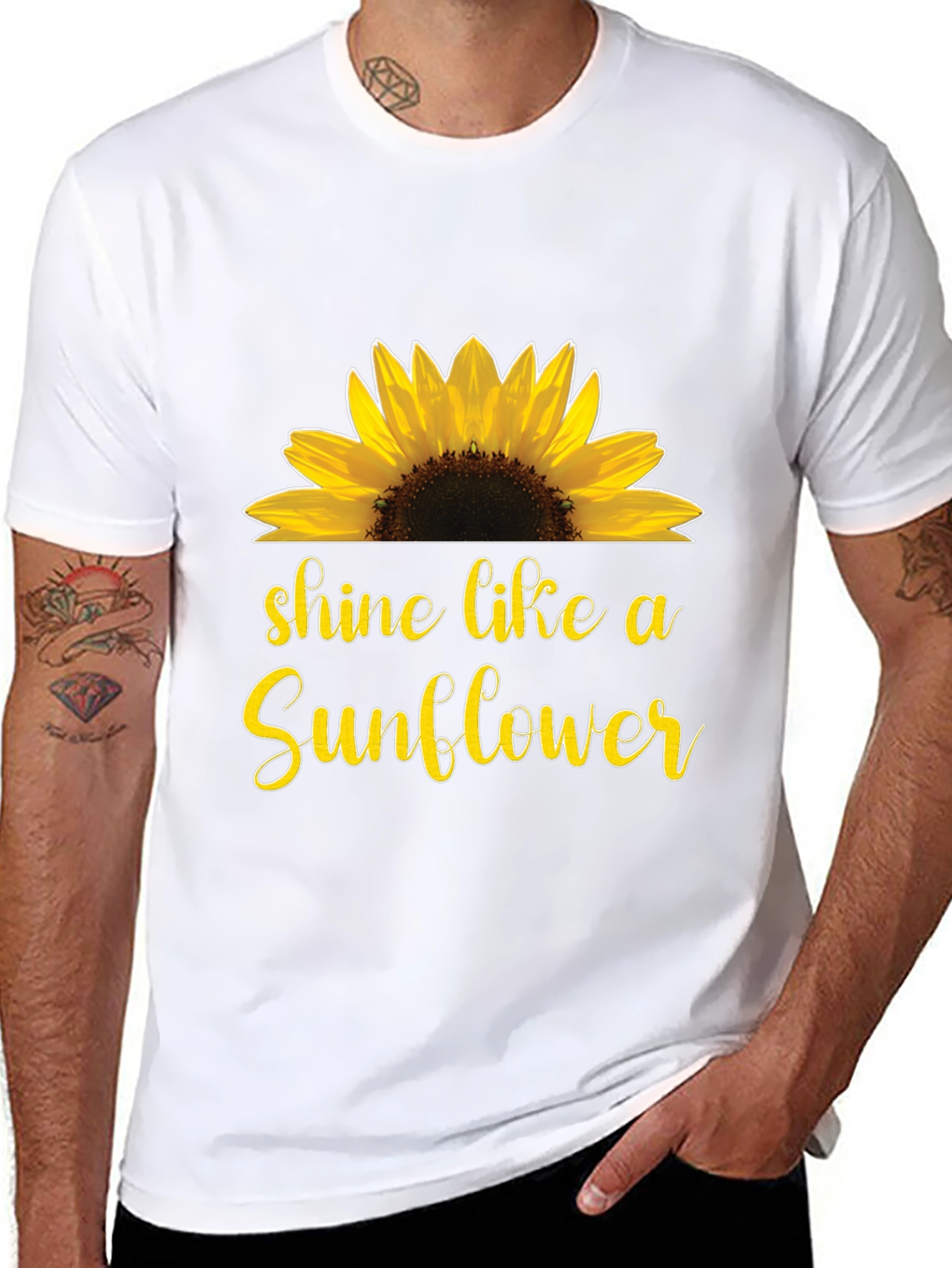 Shine Like a Sunflower Black T-Shirt