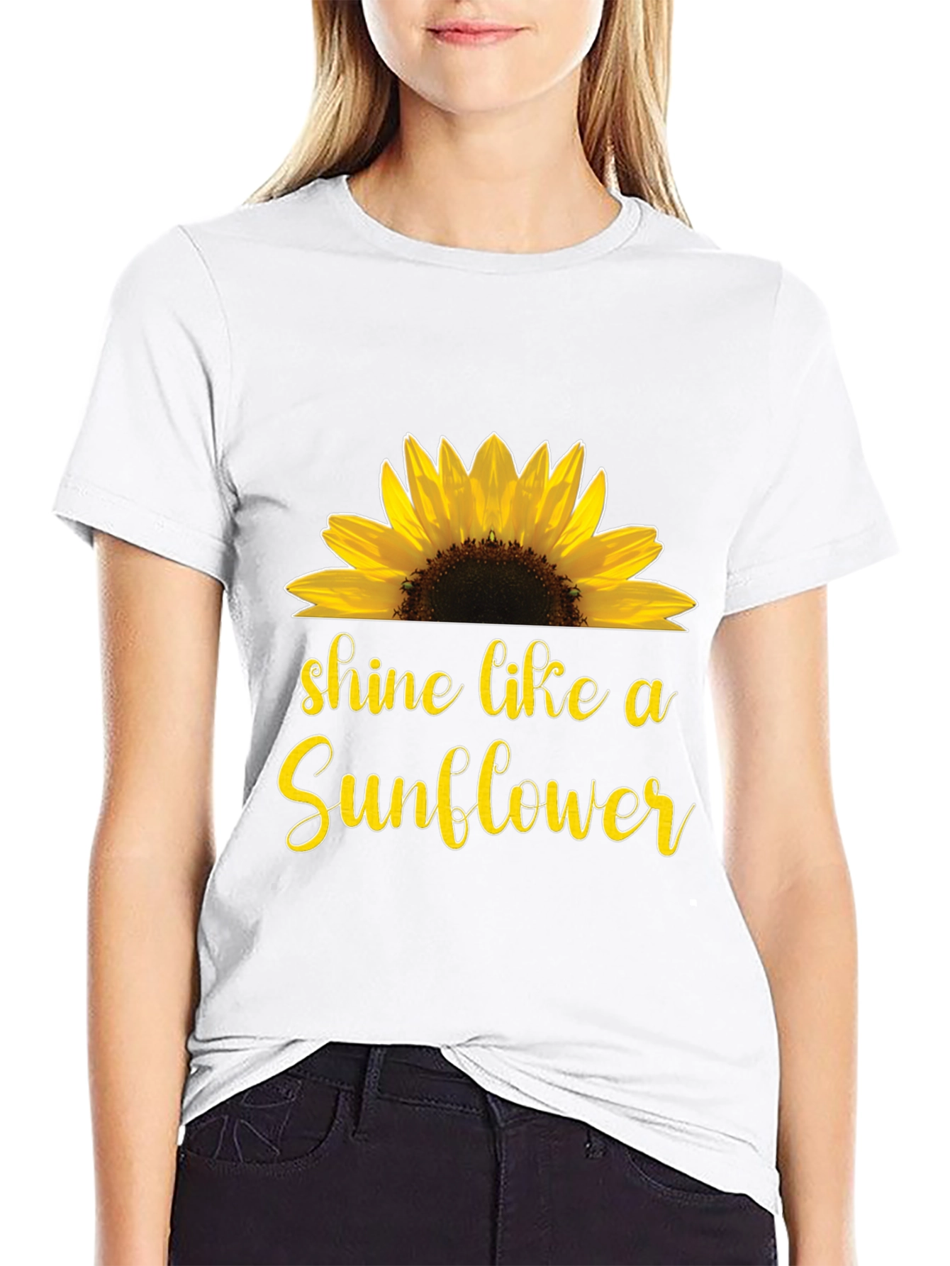 Shine Like a Sunflower Black T-Shirt