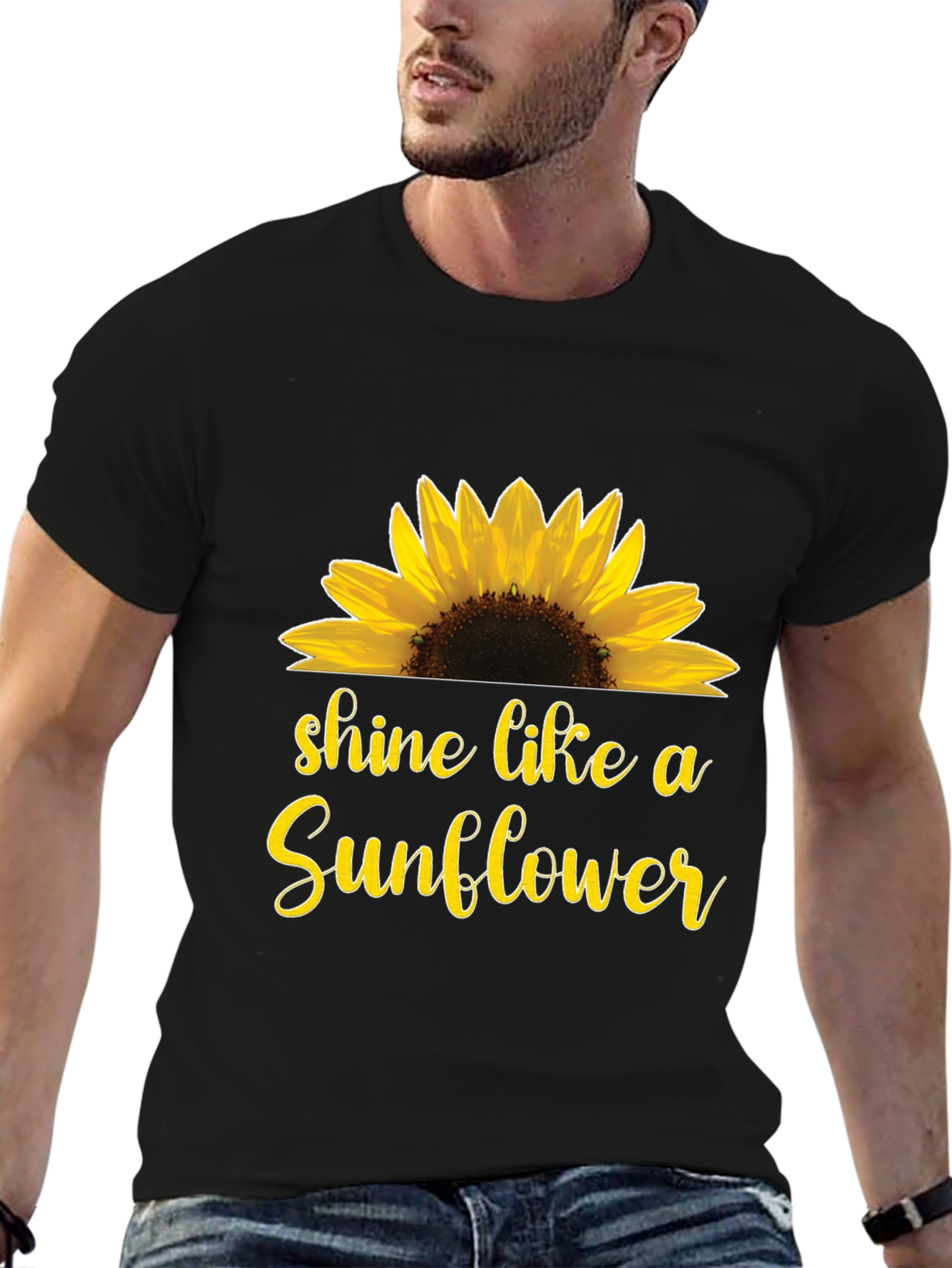Shine Like a Sunflower Black T-Shirt