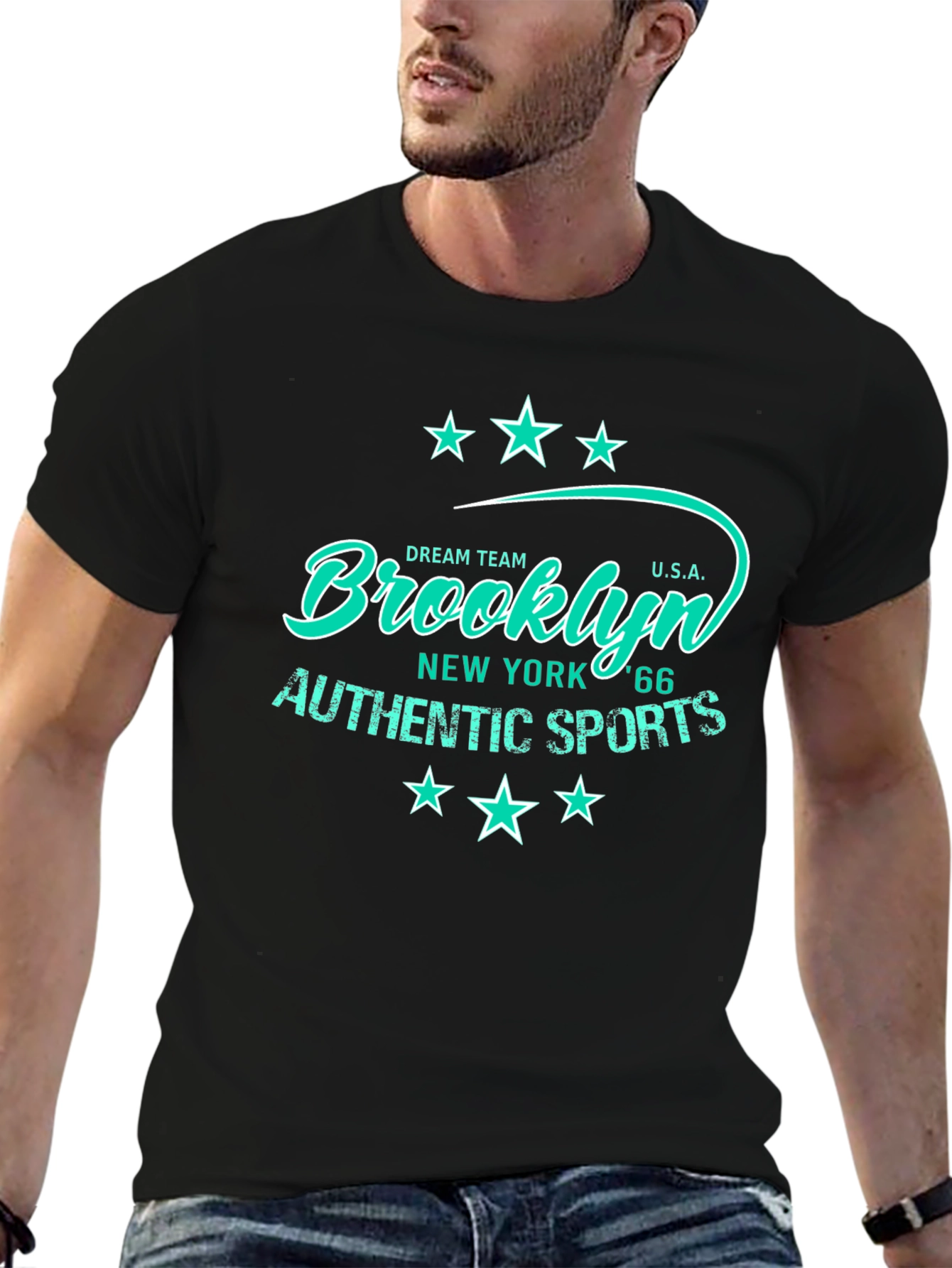 Brooklyn Authentic Sports Mens Black T-Shirt
