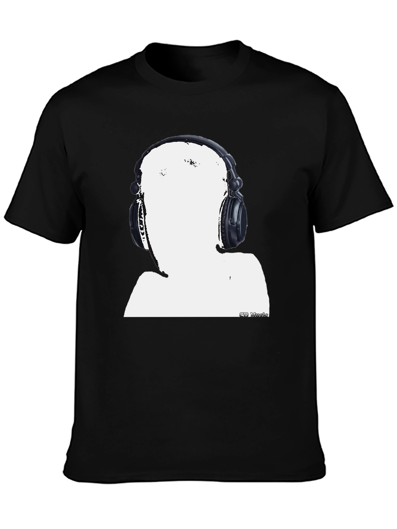 Abstract DJ Graphic Tee - Black Casual T-Shirt