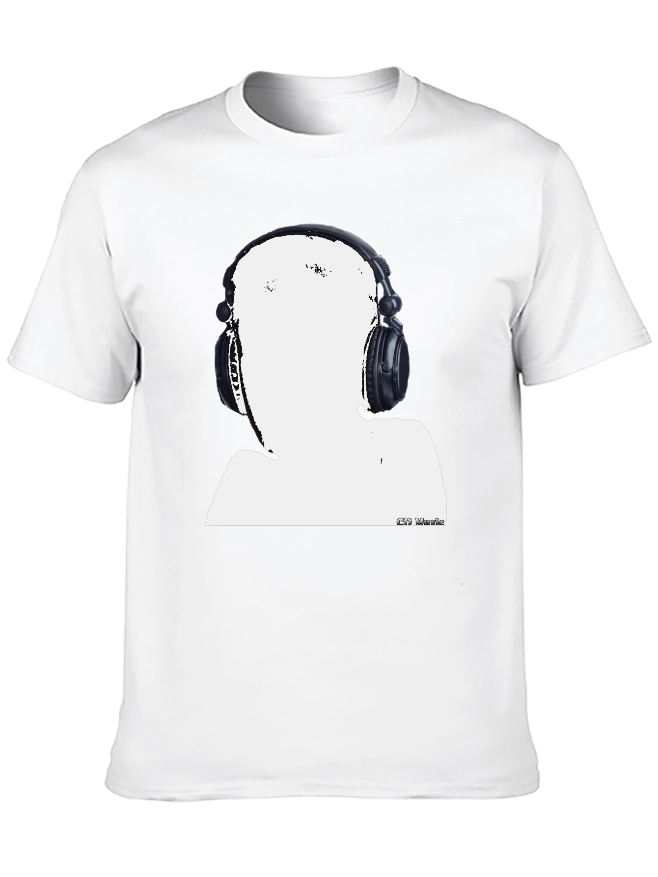 Abstract DJ Graphic Tee - Black Casual T-Shirt