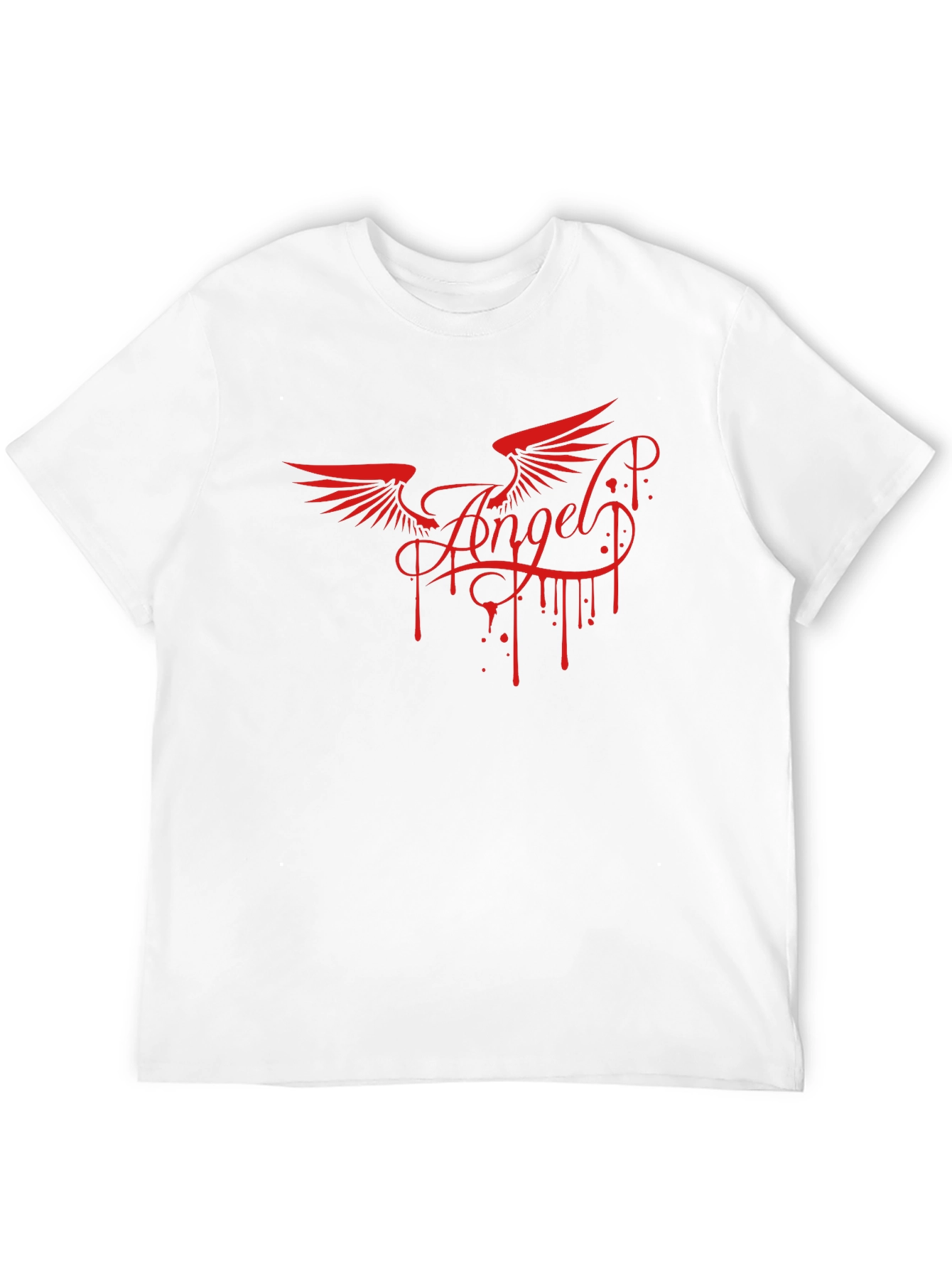 Angel Wings Graphic Print Mens Black T-Shirt
