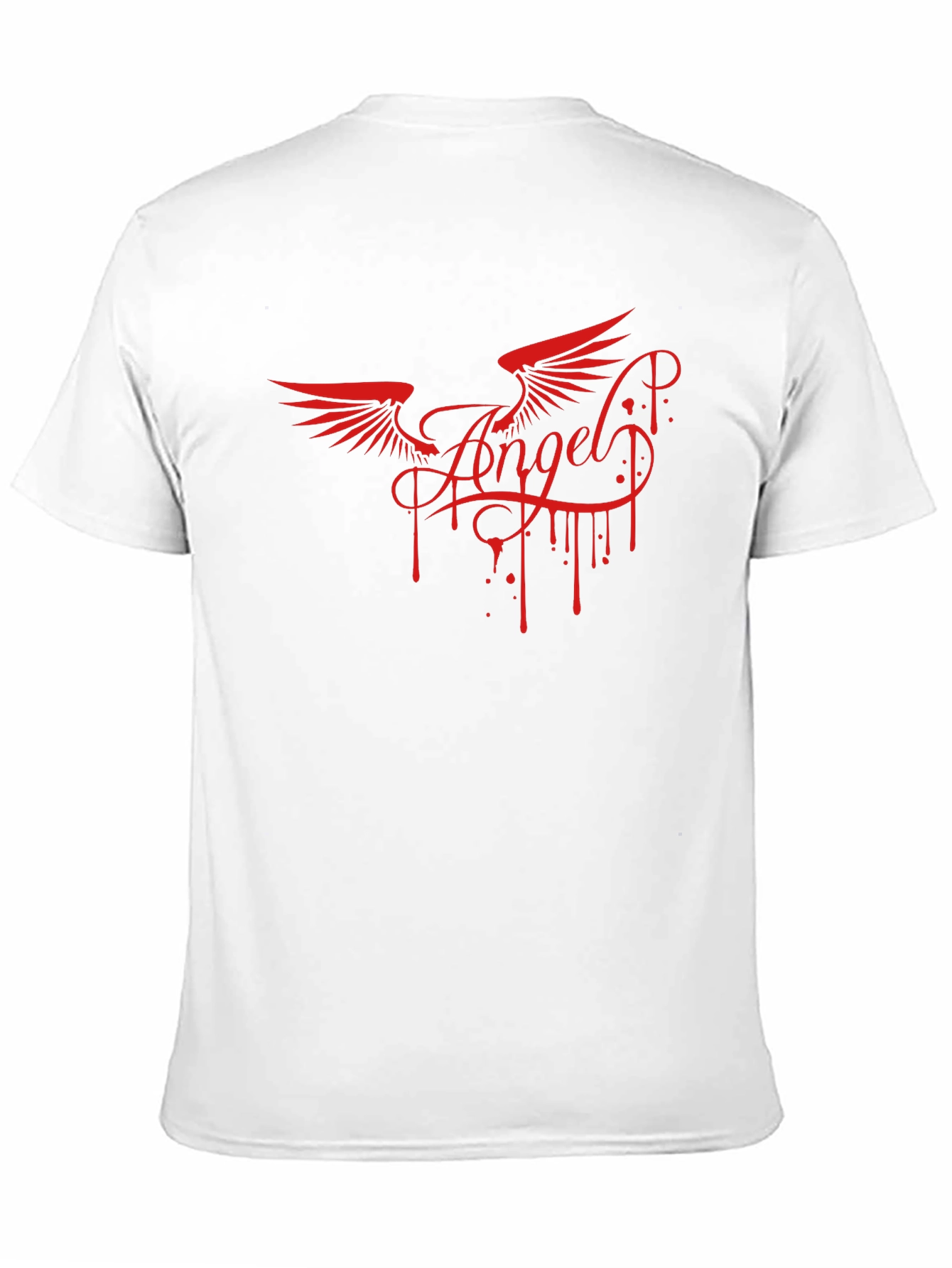 Angel Wings Graphic Print Mens Black T-Shirt