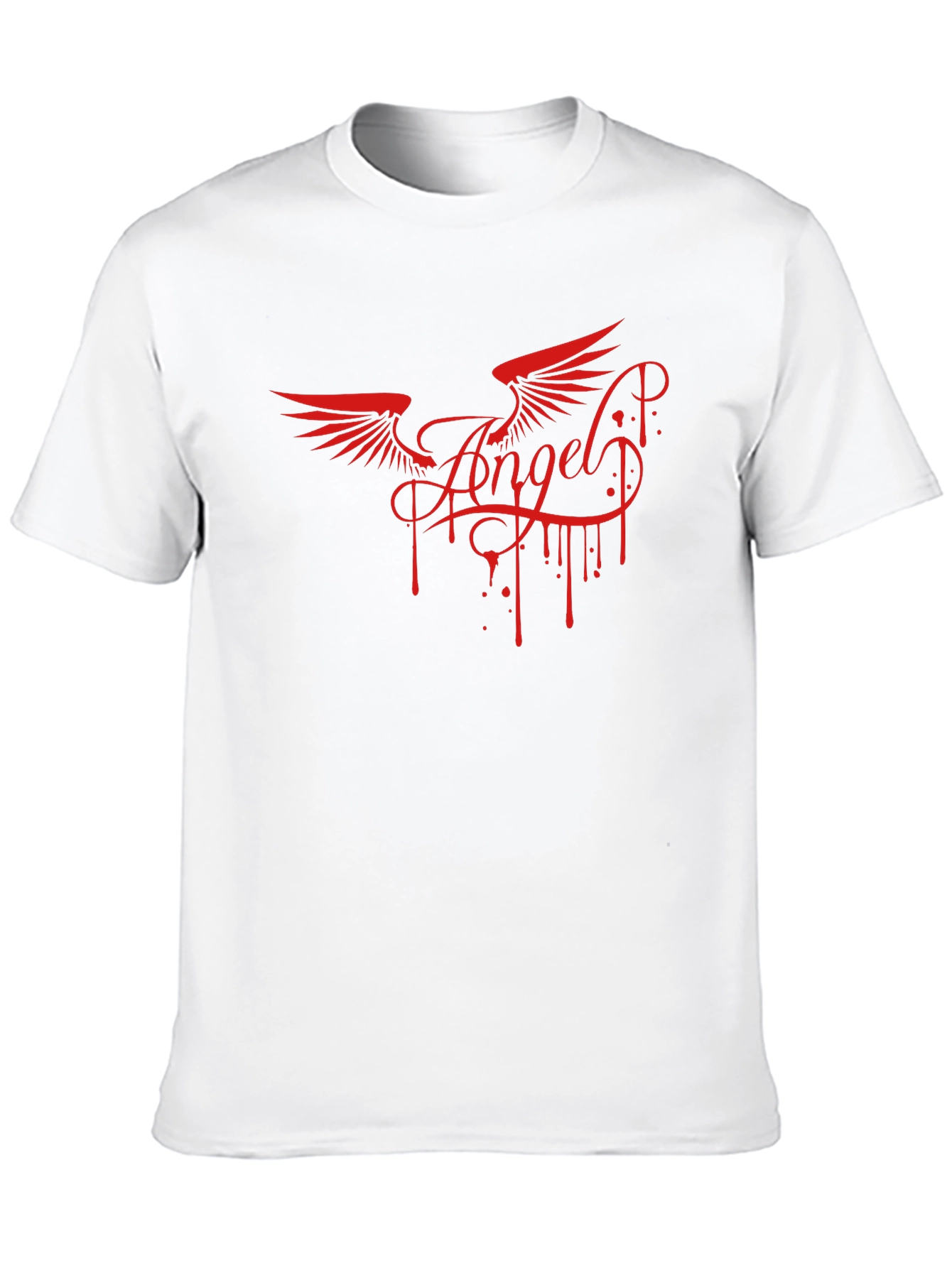 Angel Wings Graphic Print Mens Black T-Shirt
