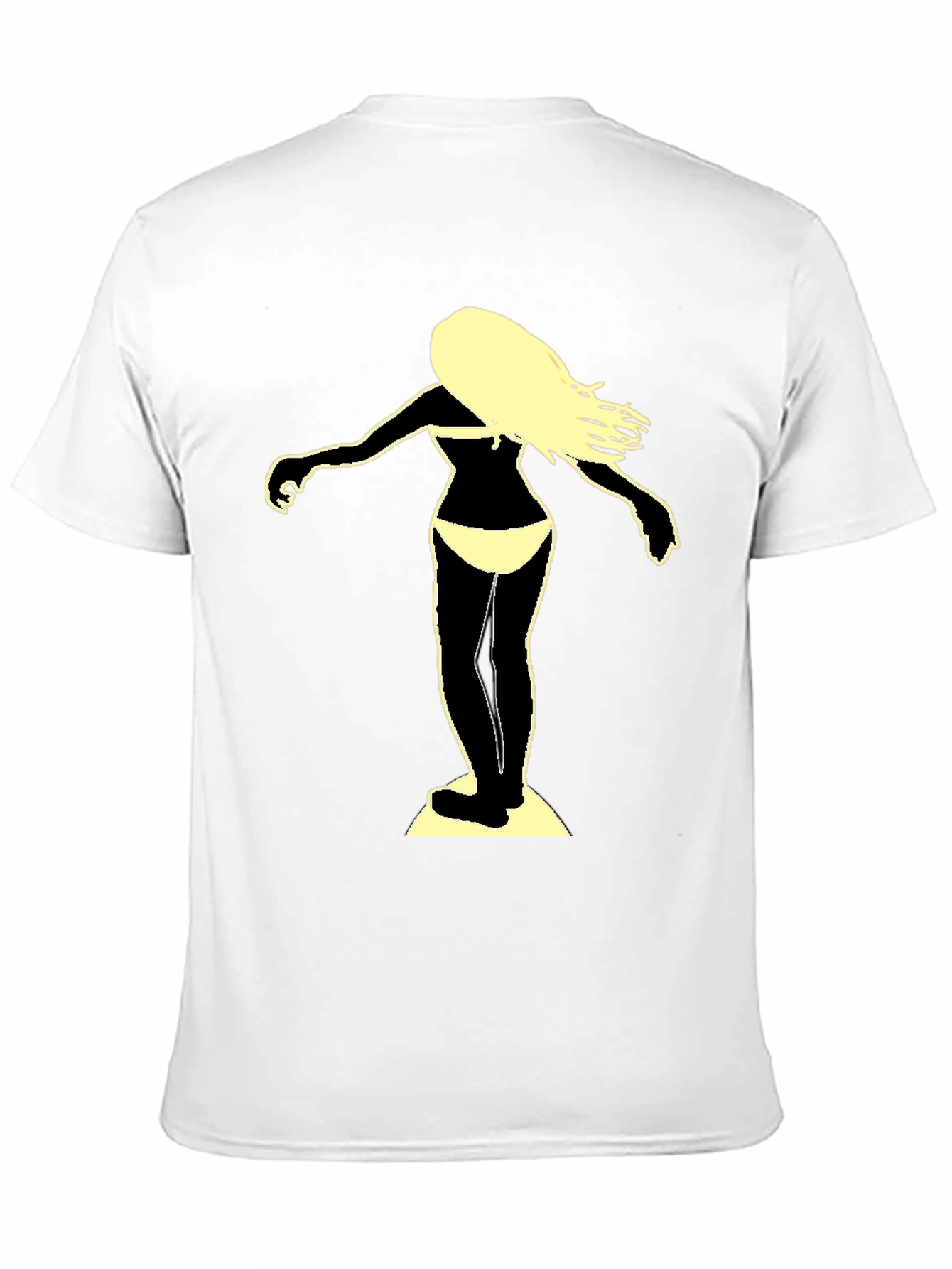 Surfer Girl Graphic Tee - Black Cotton T-Shirt