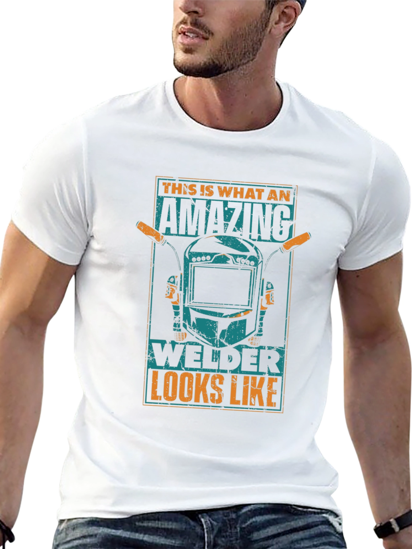Amazing Welder T-Shirt: Black Cotton Blend