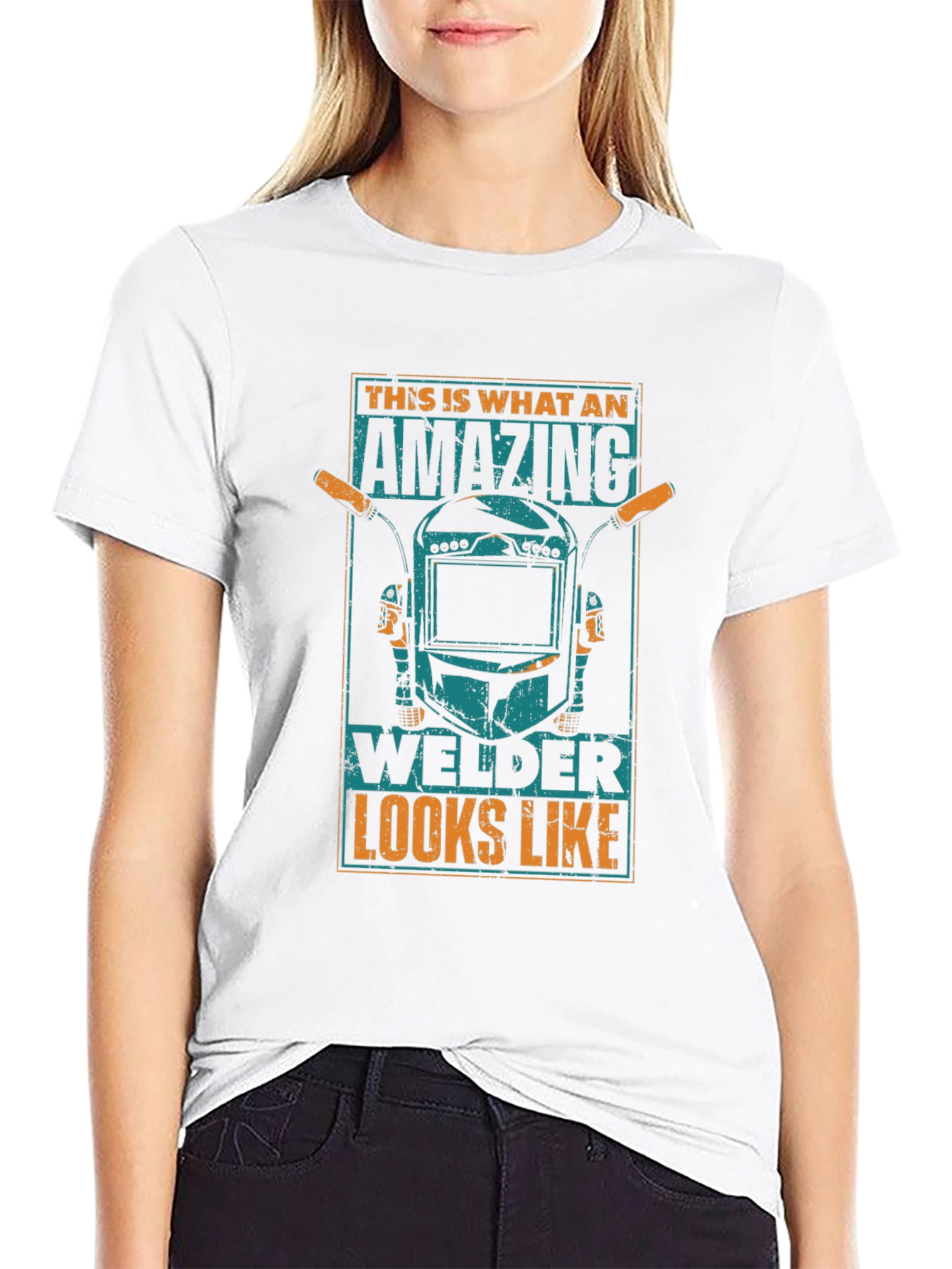 Amazing Welder T-Shirt: Black Cotton Blend