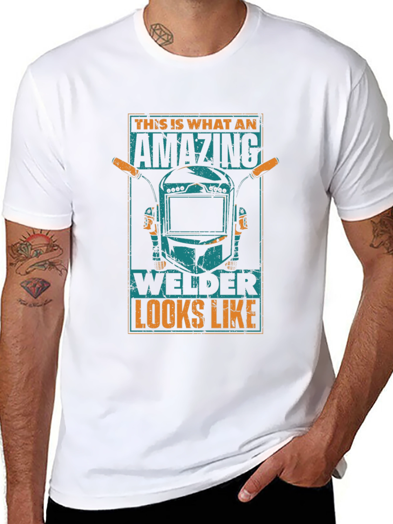 Amazing Welder T-Shirt: Black Cotton Blend