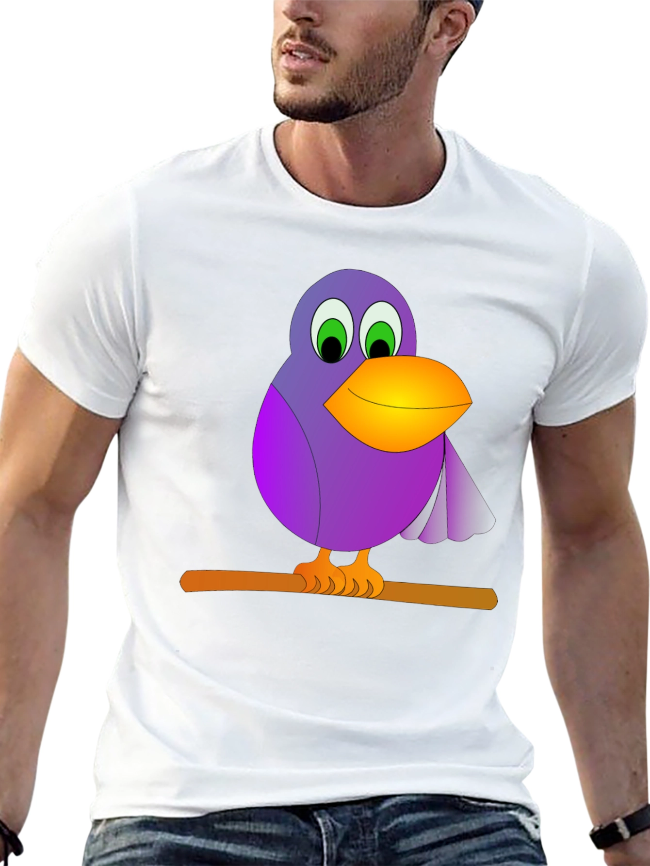Bird on Branch Graphic Tee - Black T-Shirt