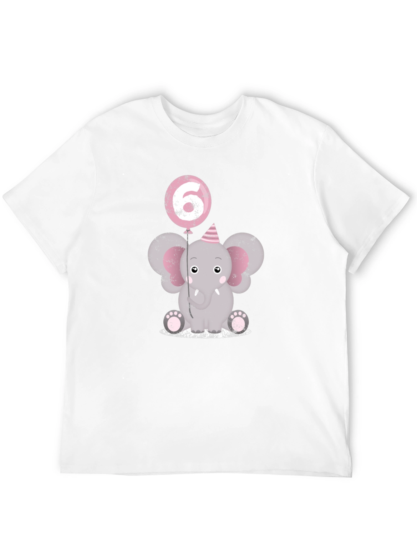 Cute Elephant 6th Birthday Party T-Shirt