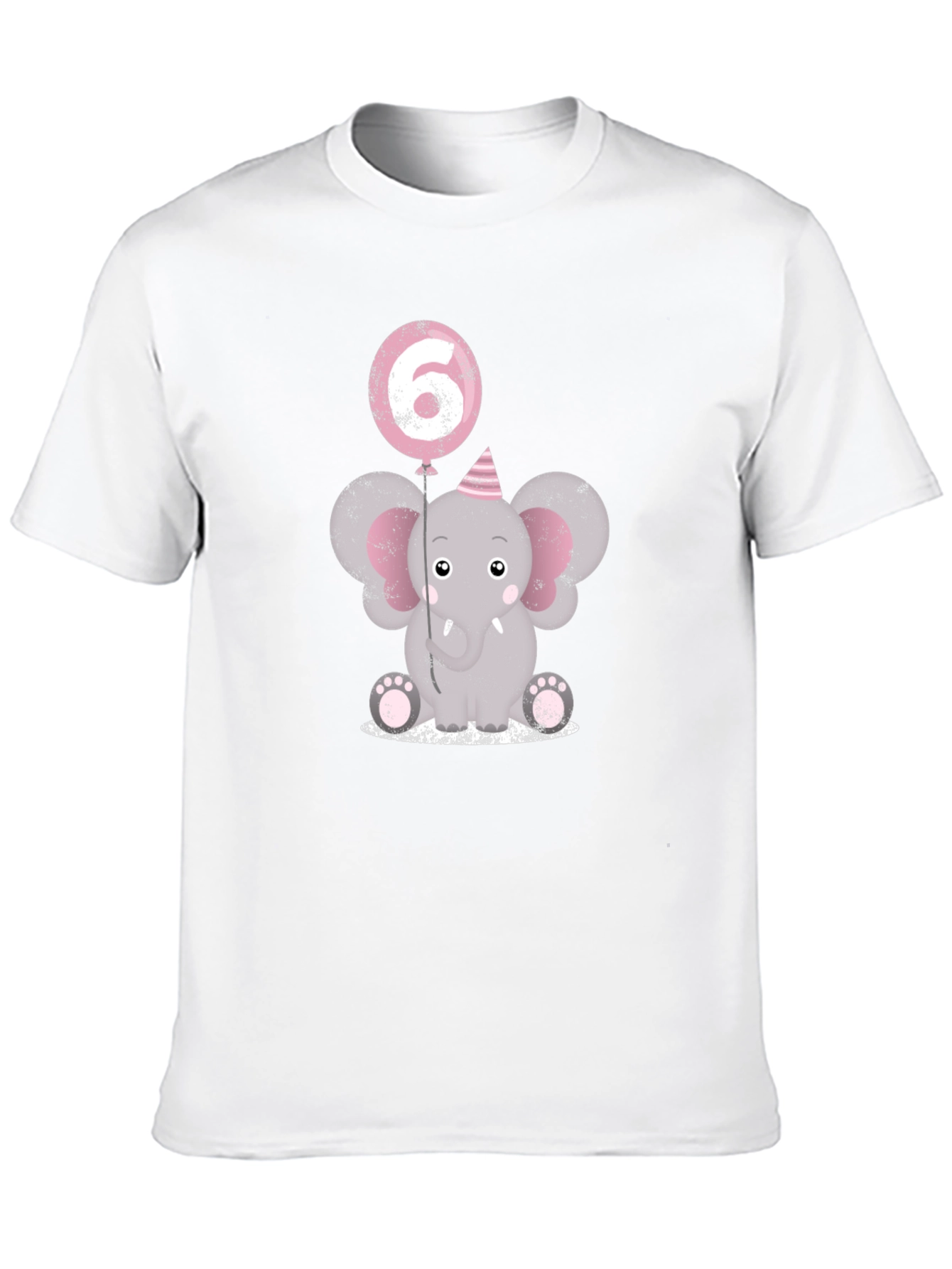 Cute Elephant 6th Birthday Party T-Shirt