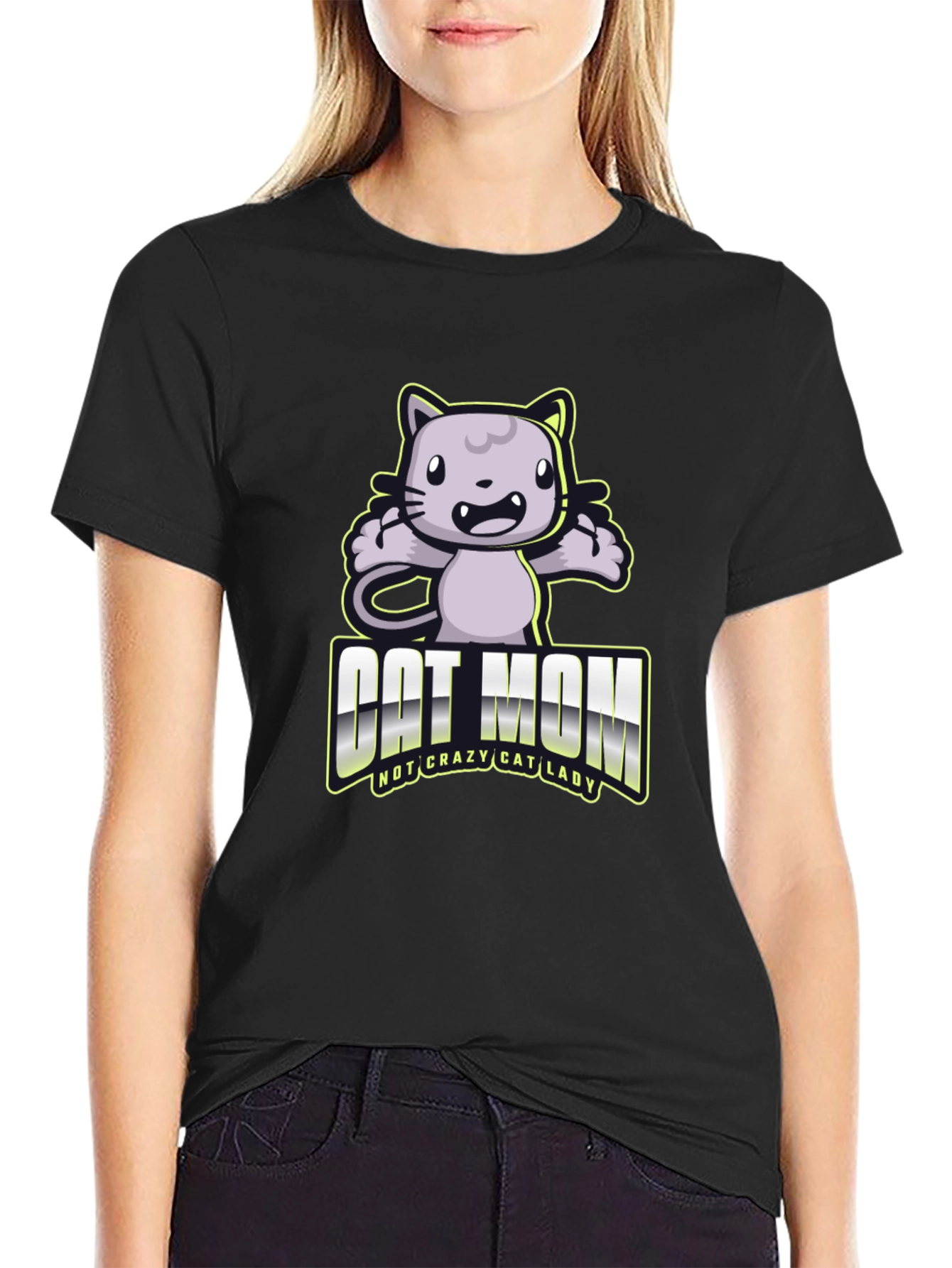Cat Mom T-Shirt - Not Crazy Cat Lady