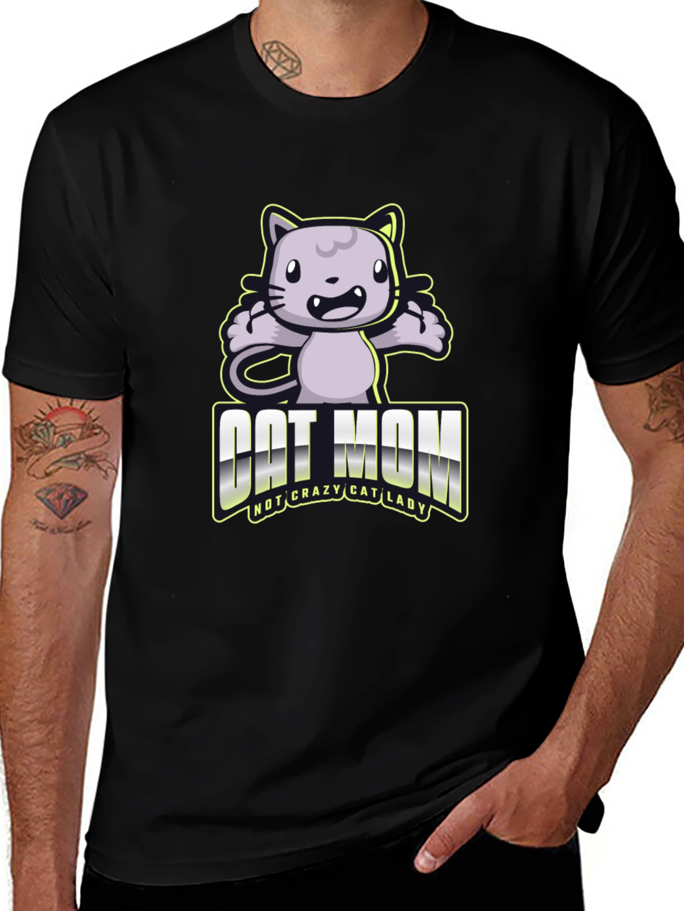 Cat Mom T-Shirt - Not Crazy Cat Lady