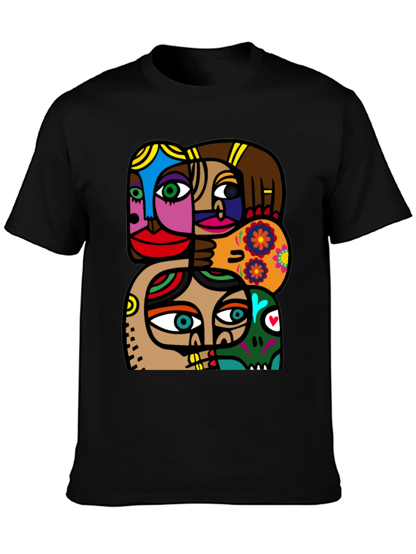 Abstract Faces Graphic T-Shirt - Modern Art Tee